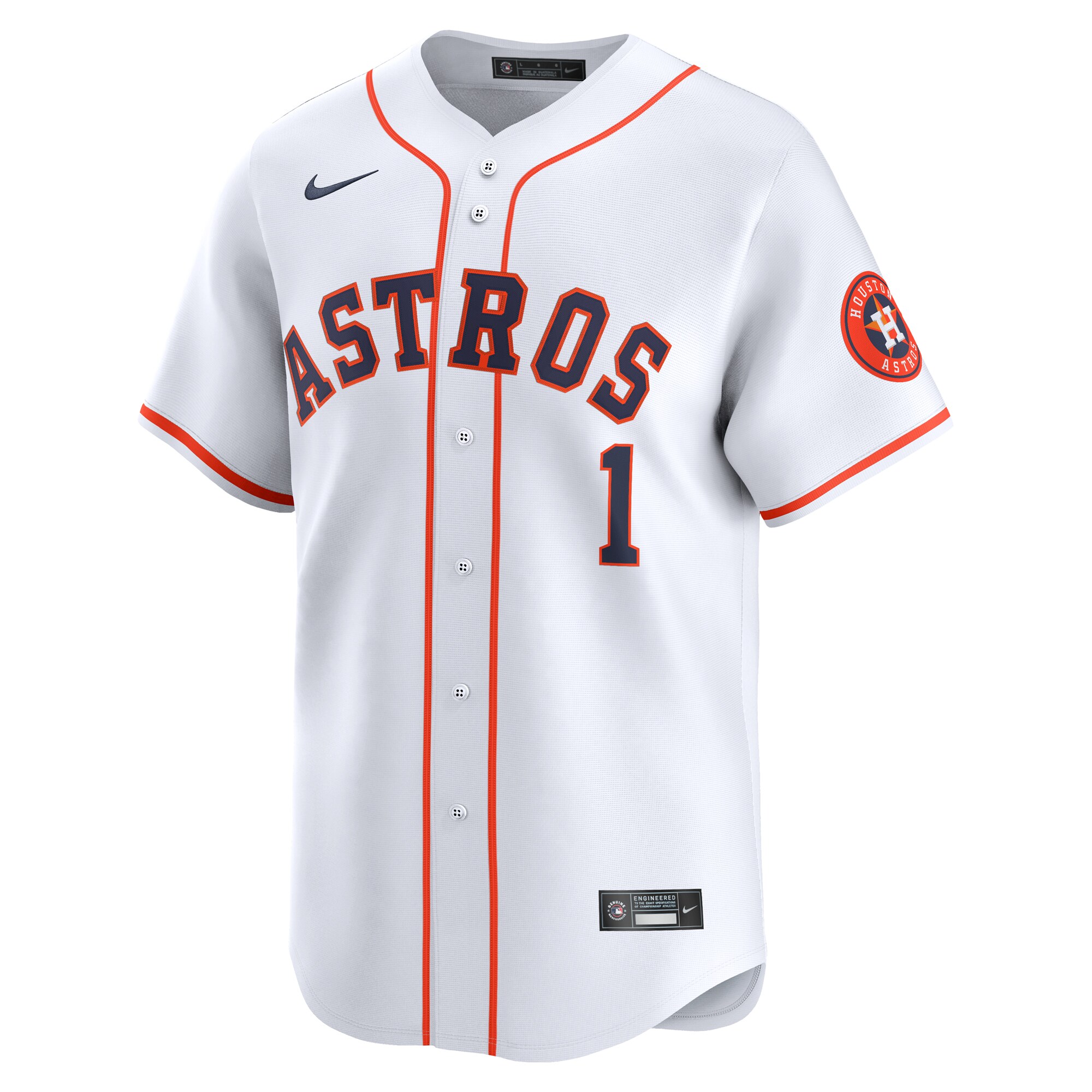 Alternative view of Houston Astros #1 Dad Home Limited Baseball Jersey - White