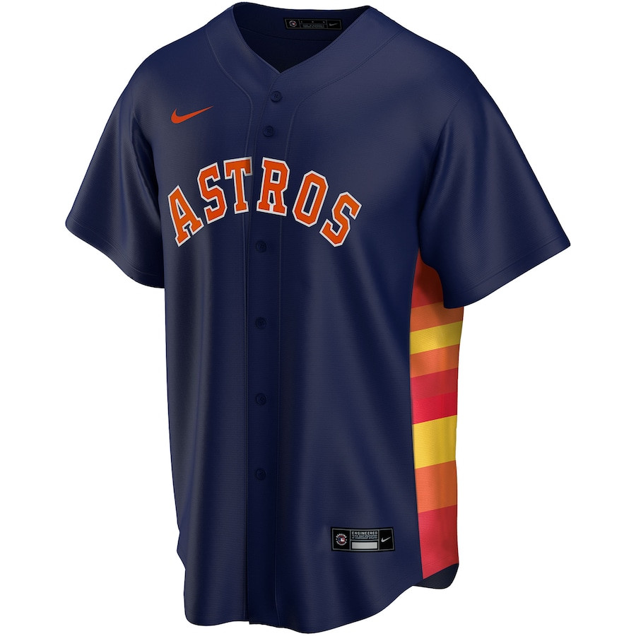 Alternative view of Houston Astros Alternate Custom Men Baseball Jersey - Navy