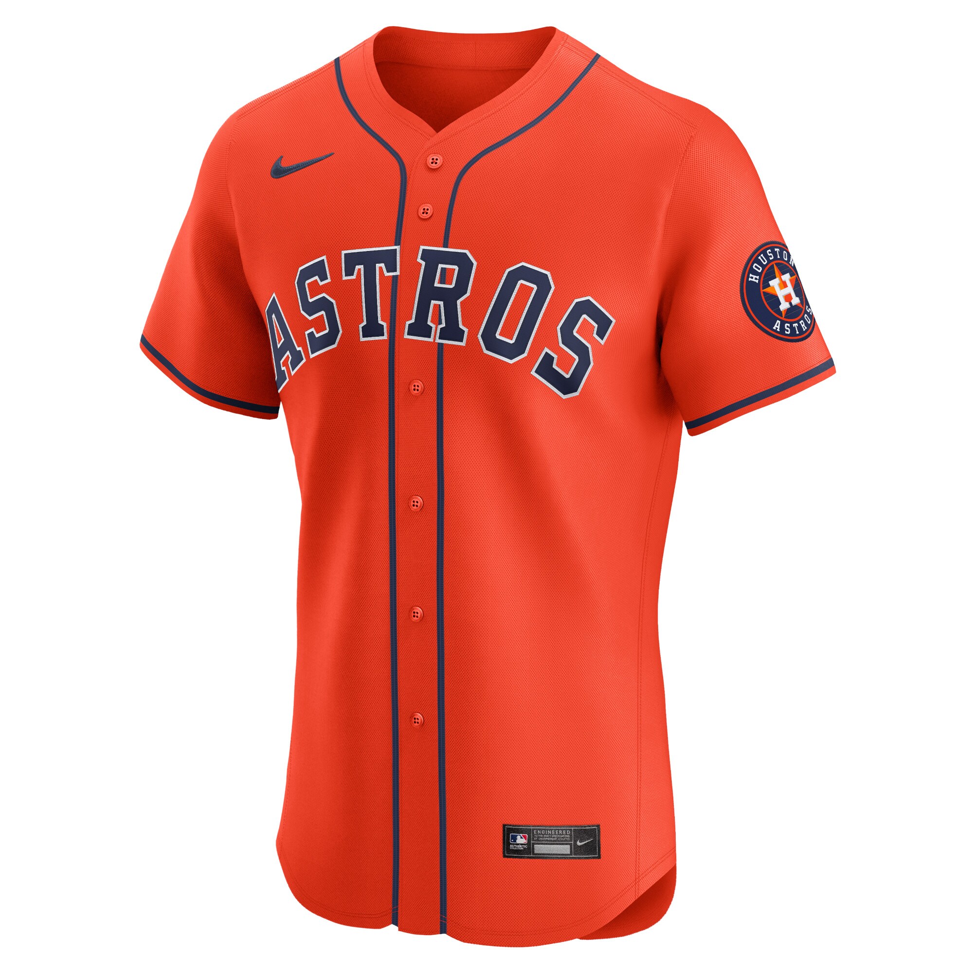 Alternative view of Houston Astros Alternate Vapor Premier Elite Patch Baseball Jersey - Orange