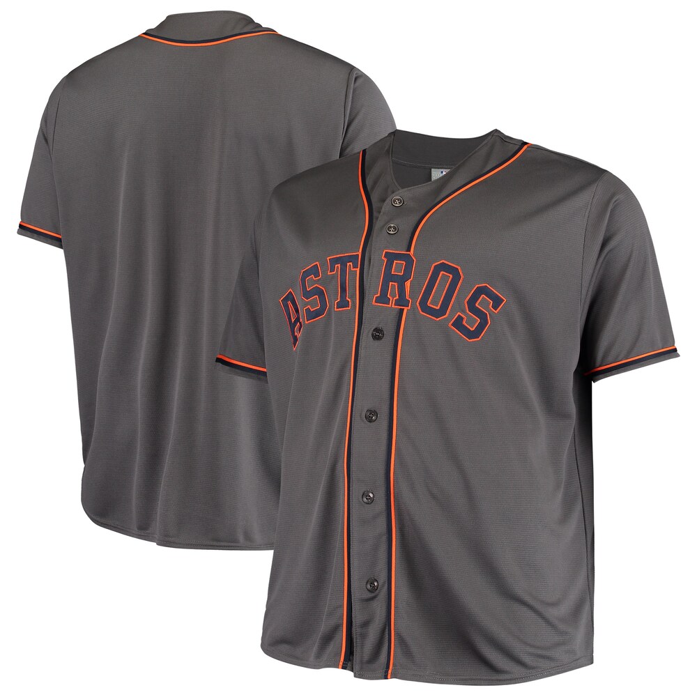 Houston Astros Big & Tall Fashion Baseball Jersey - Charcoal