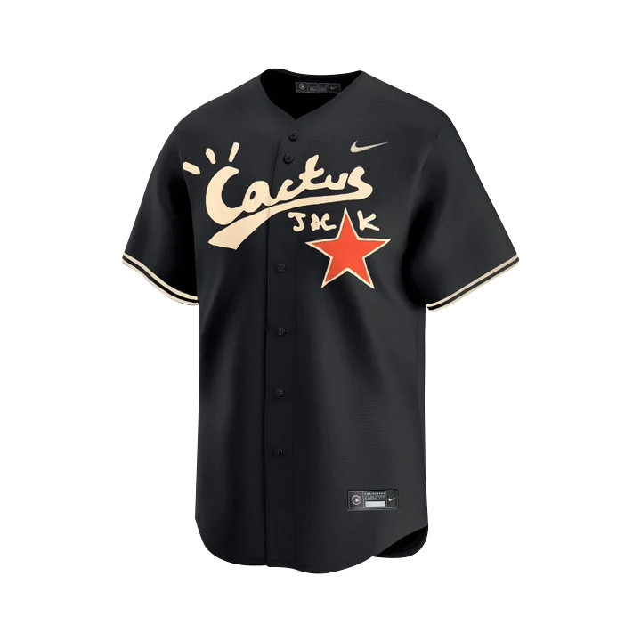 Alternative view of Houston Astros Cactus Jack Black Baseball Jersey V2 - Men