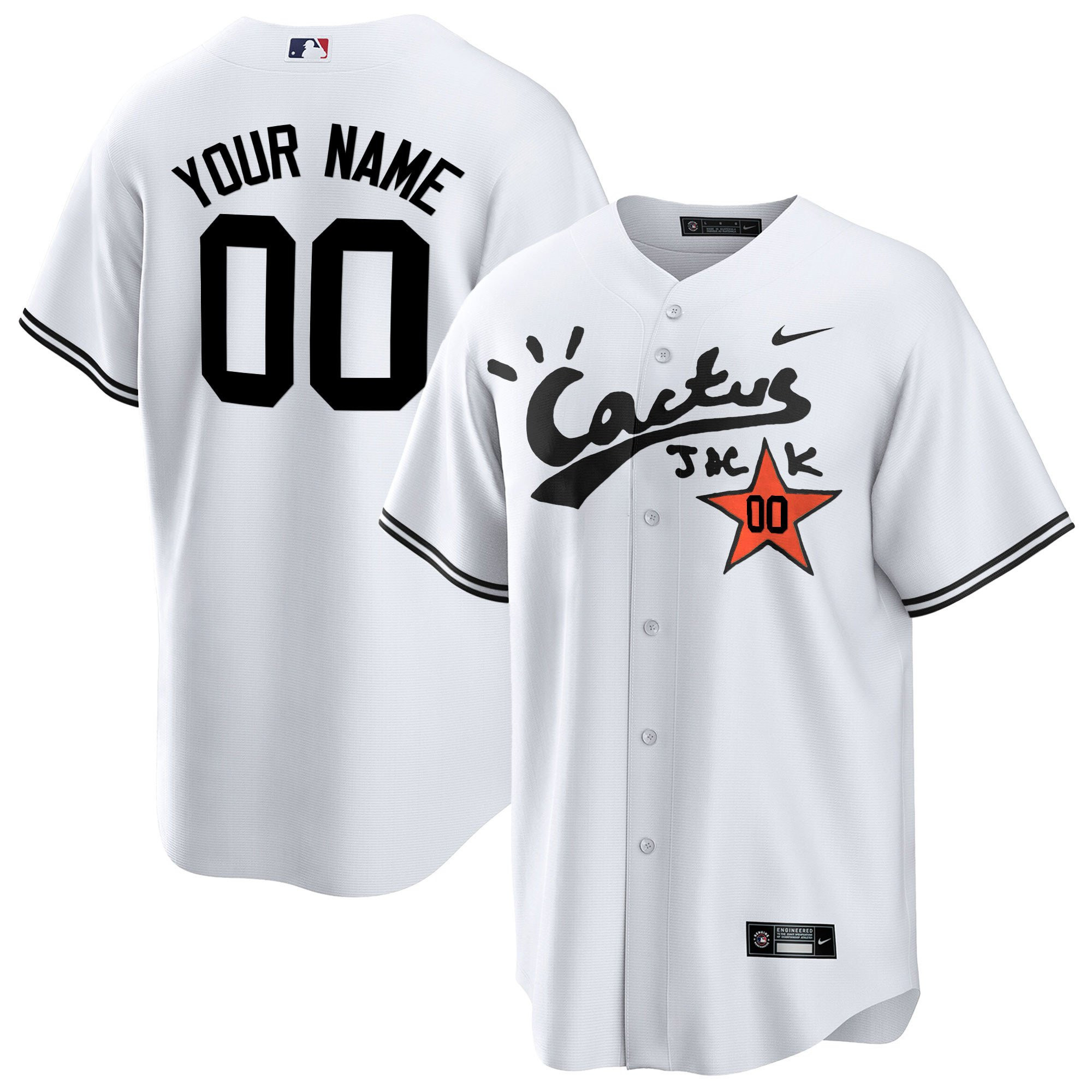 Houston Astros Cactus Jack Customized Men Baseball Jersey - White