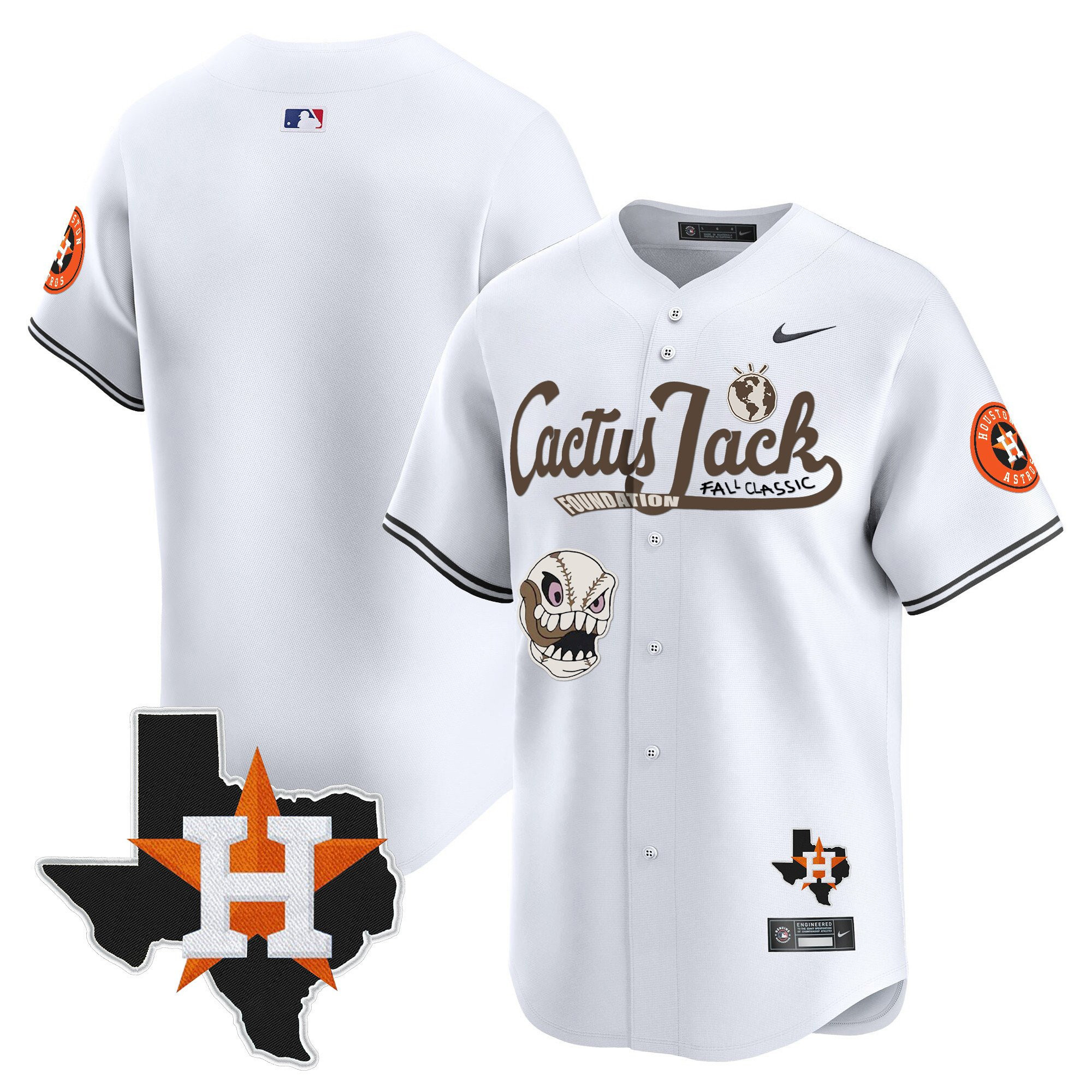 Alternative view of Houston Astros Cactus Jack Foundation Fall Classic Black Limited Baseball Jersey - Men 