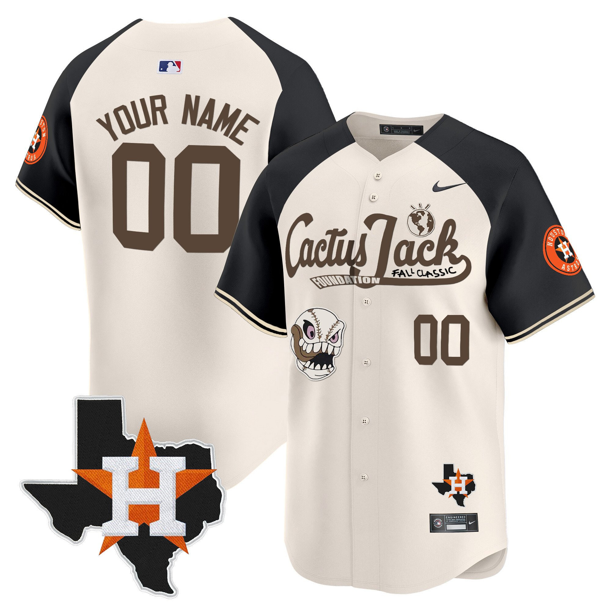 Houston Astros Cactus Jack Foundation Fall Classic Limited Baseball Jersey - Men, Customized 