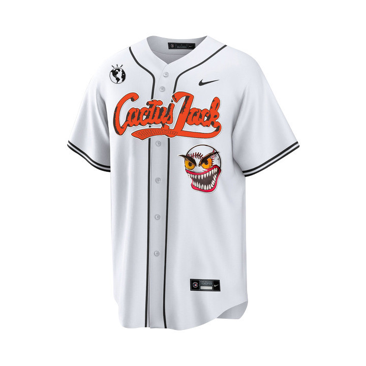 Alternative view of Houston Astros Cactus Jack Men Baseball Jersey Customized - White
