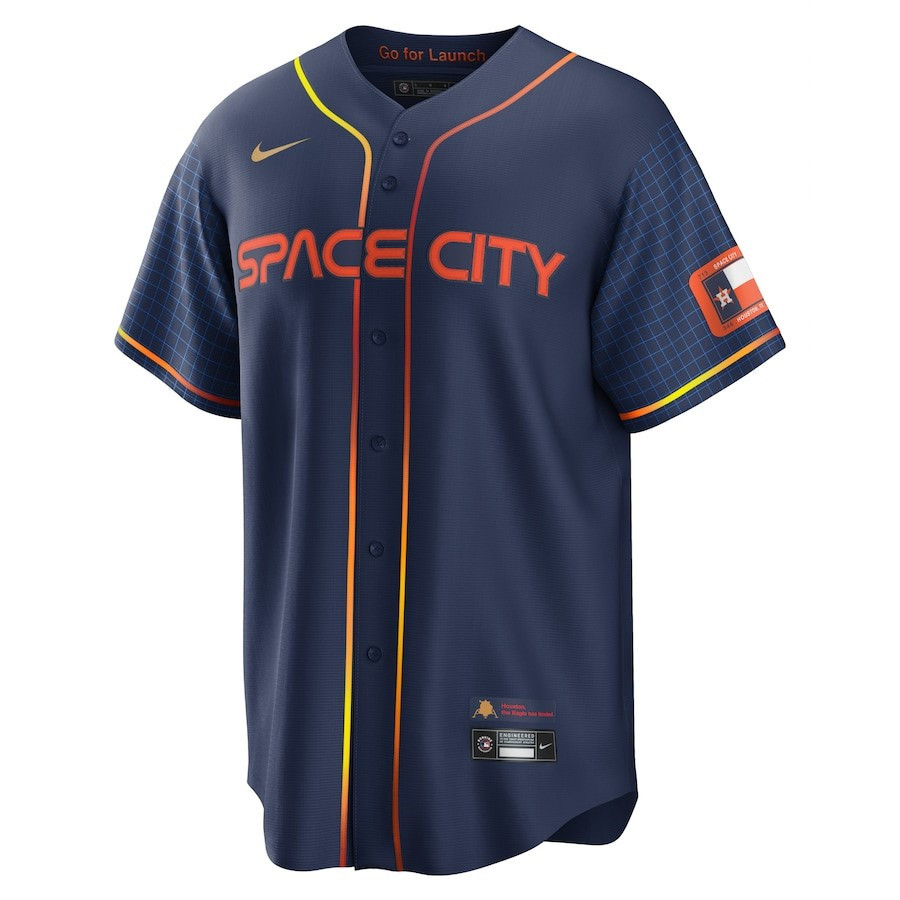 Alternative view of Houston Astros City Connect Men Baseball Jersey - Navy
