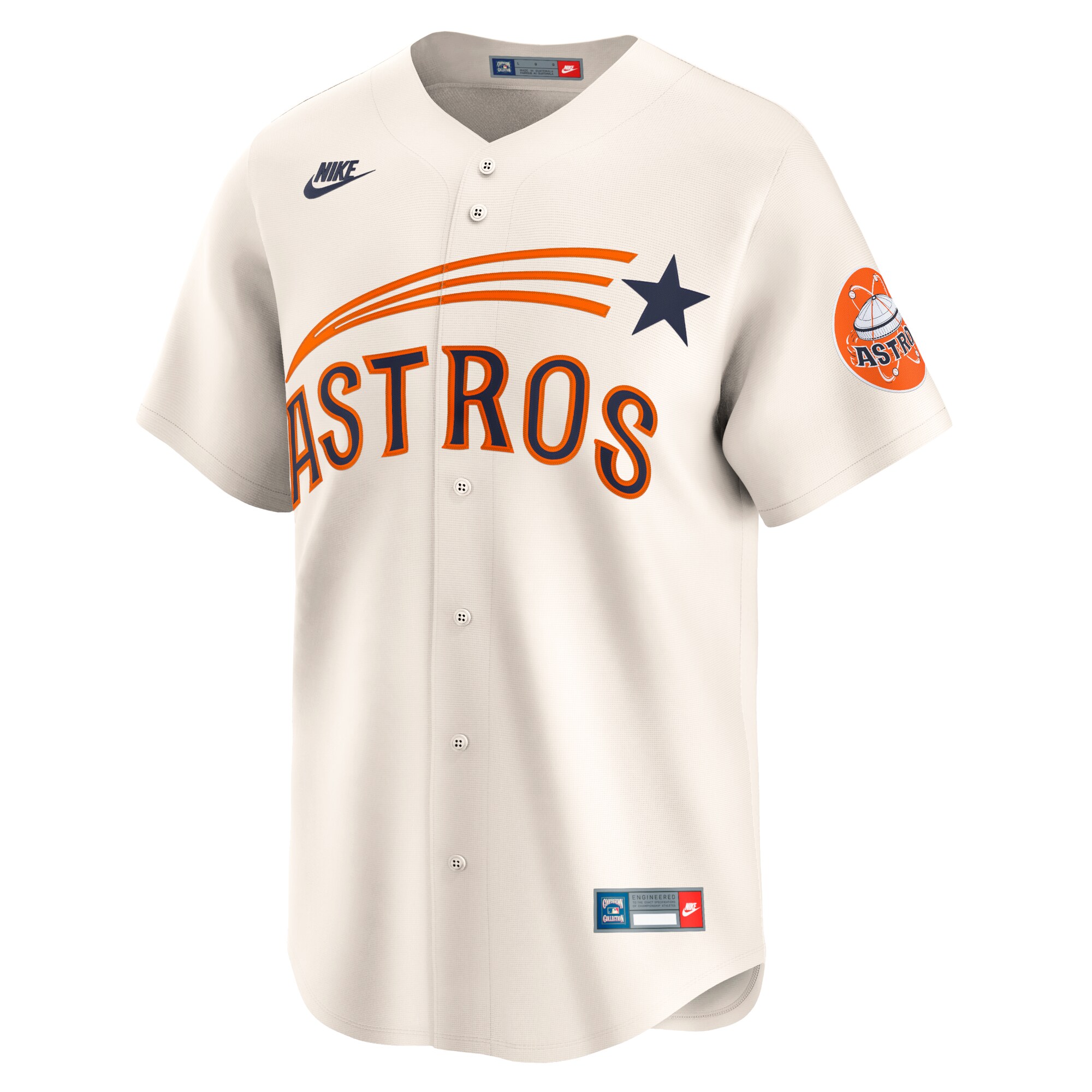 Alternative view of Houston Astros Cooperstown Collection Limited Baseball Jersey - Cream