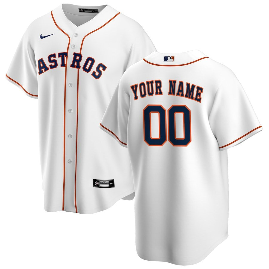 Houston Astros Home Custom Men Baseball Jersey - White