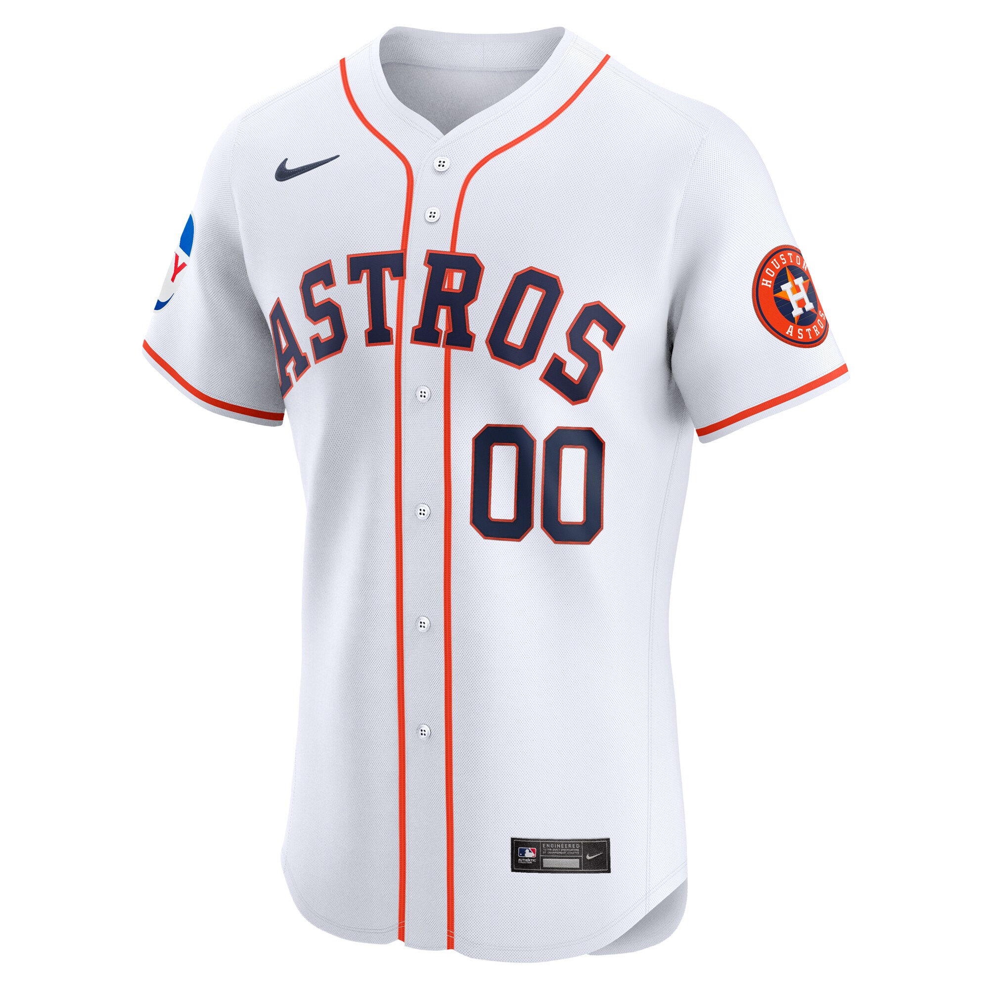 Alternative view of Houston Astros Home Elite Pick-a-player Retired Roster Patch Baseball Jersey - White
