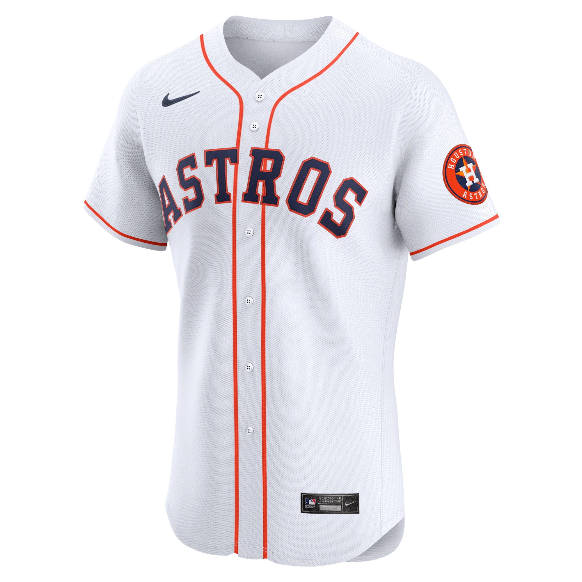 Alternative view of Houston Astros Home Vapor Premier Elite Patch Baseball Jersey - White