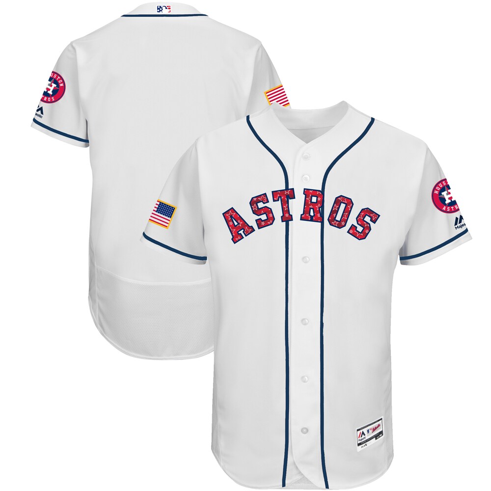 Houston Astros Majestic 2017 Stars & Stripes Collection Flex Base Team Baseball Jersey - White