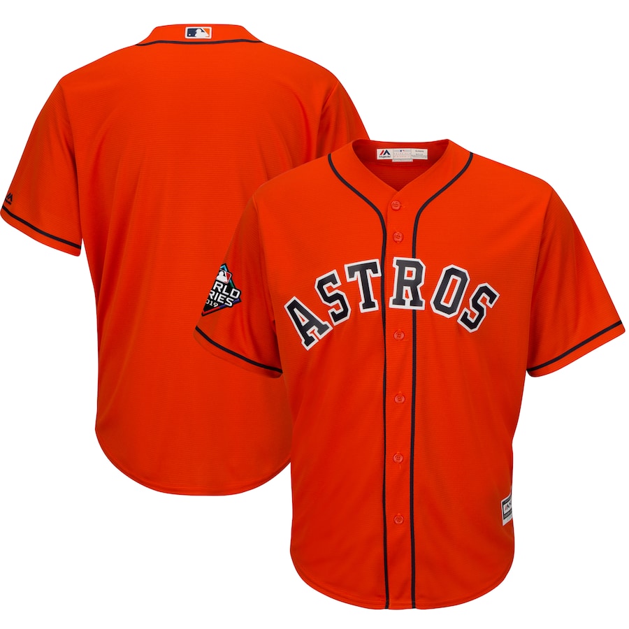 Houston Astros Majestic 2019 World Series Bound Official Cool Base Team Baseball Jersey – Orange