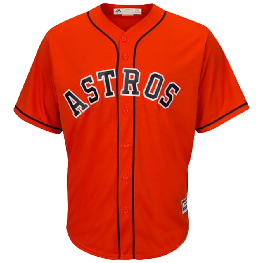 Alternative view of Houston Astros Majestic Official Cool Base Baseball Jersey – Orange