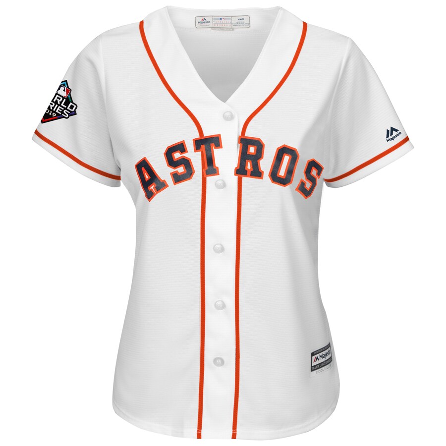 Alternative view of Houston Astros Majestic Women's 2019 World Series Bound Official Cool Base Team Baseball Jersey - White
