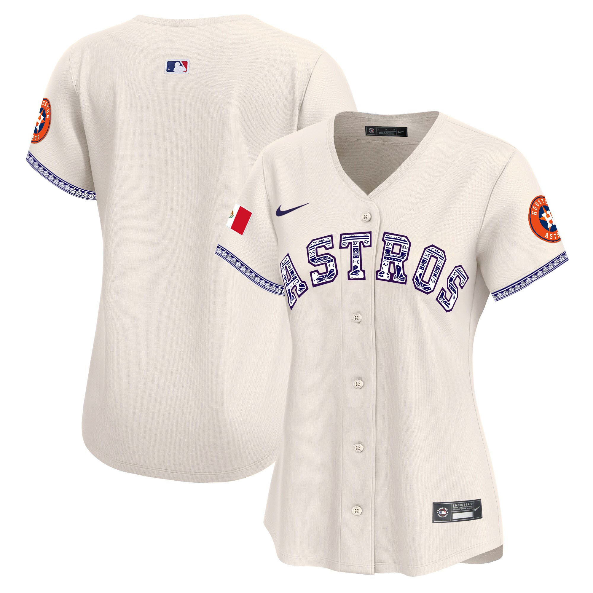 Houston Astros Mexico Women Baseball Jersey - Cream 