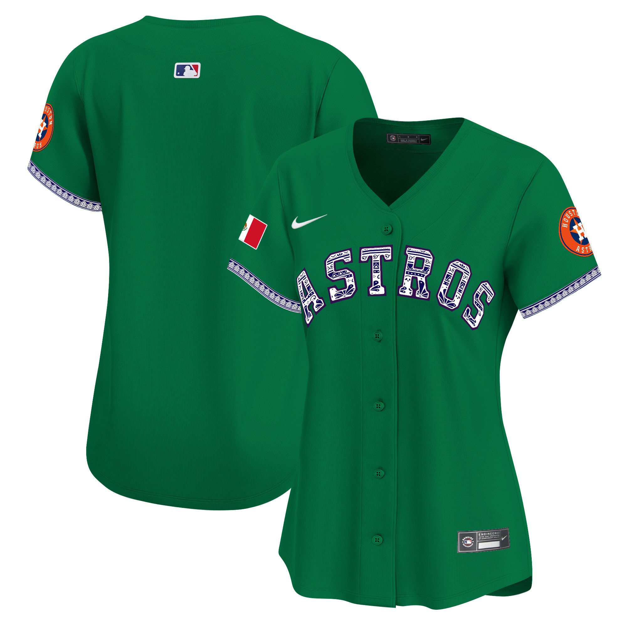 Houston Astros Mexico Women Baseball Jersey - Green 