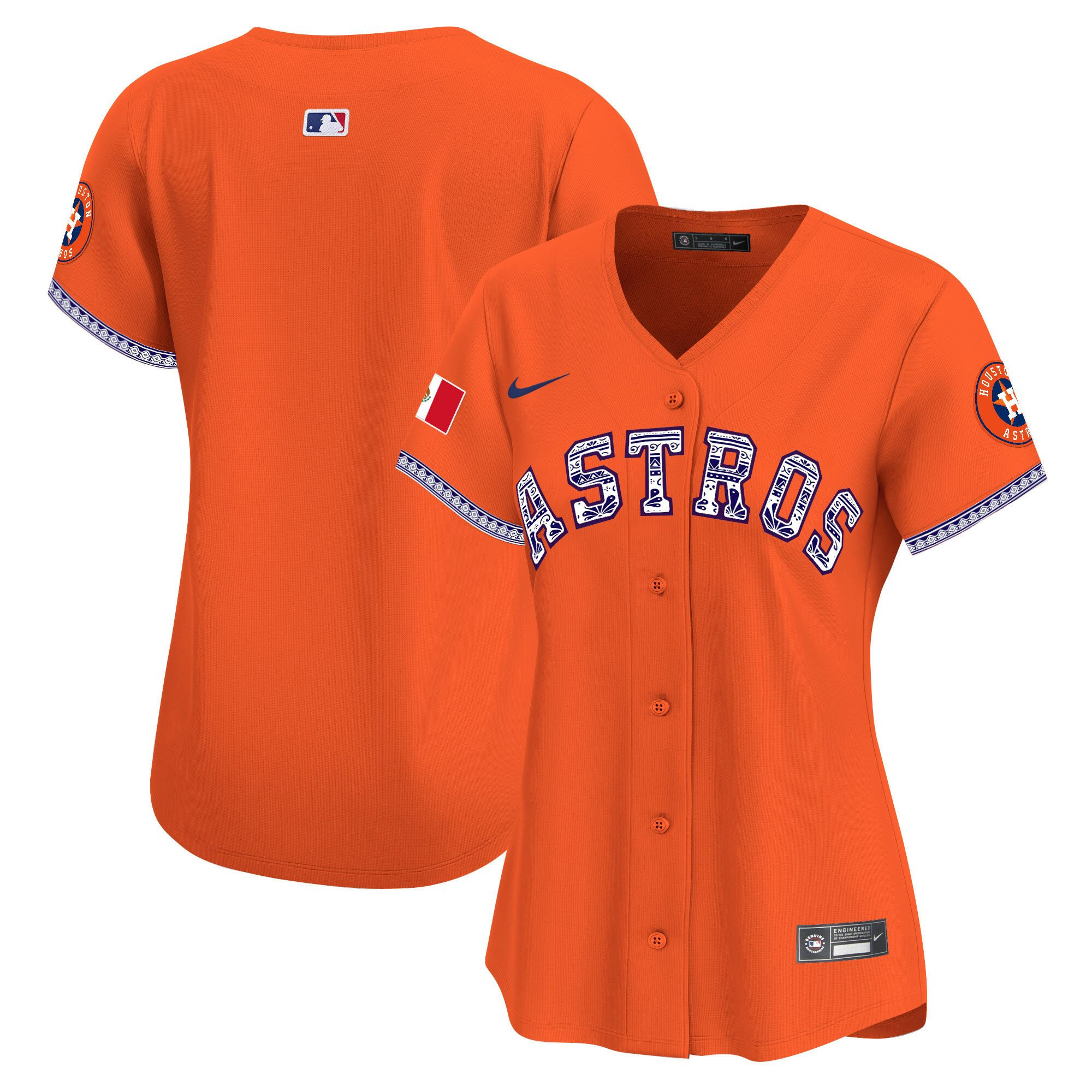 Houston Astros Mexico Women Baseball Jersey - Orange 