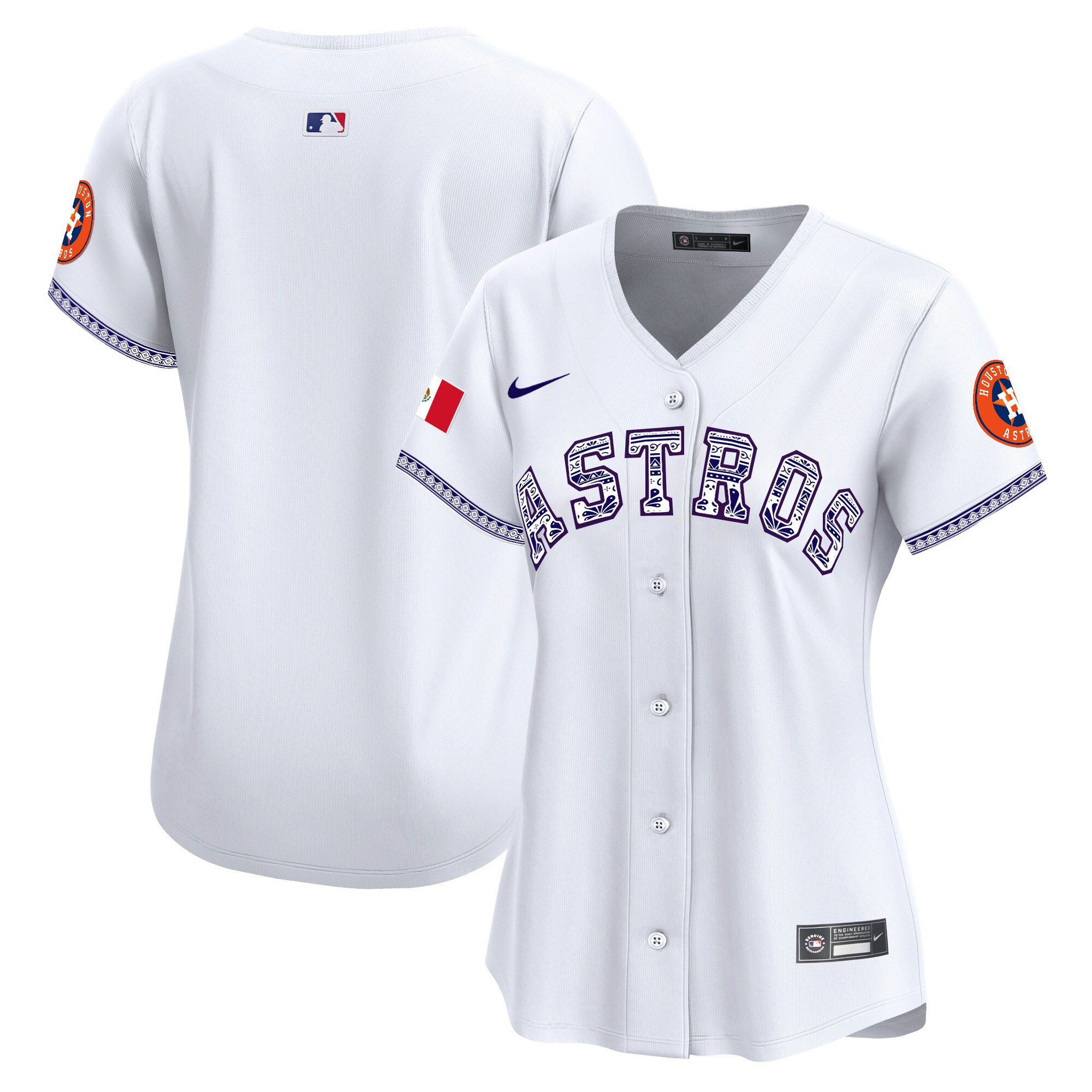 Houston Astros Mexico Women Baseball Jersey - White 