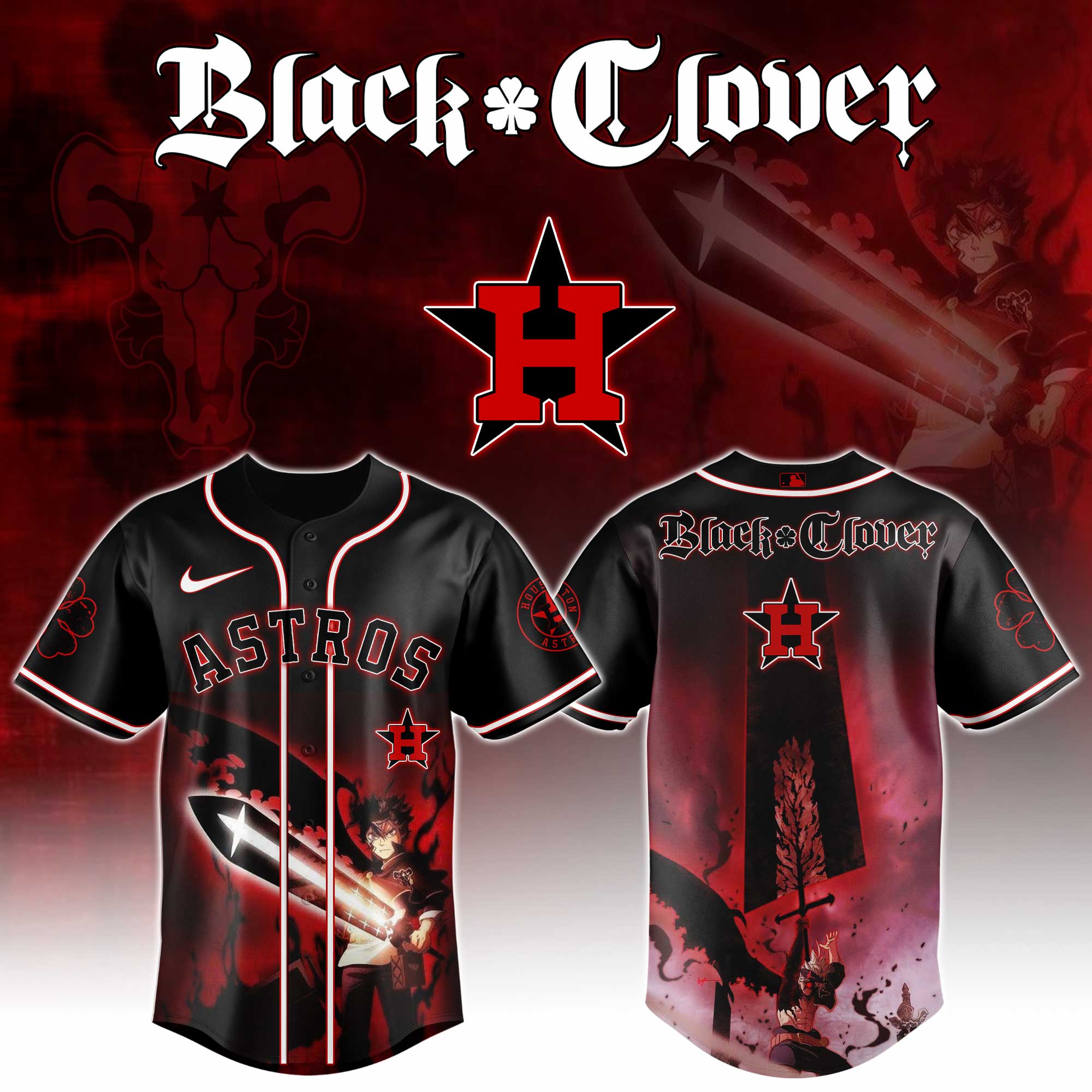Houston Astros Mlb X Black Clover Custom Baseball Jersey