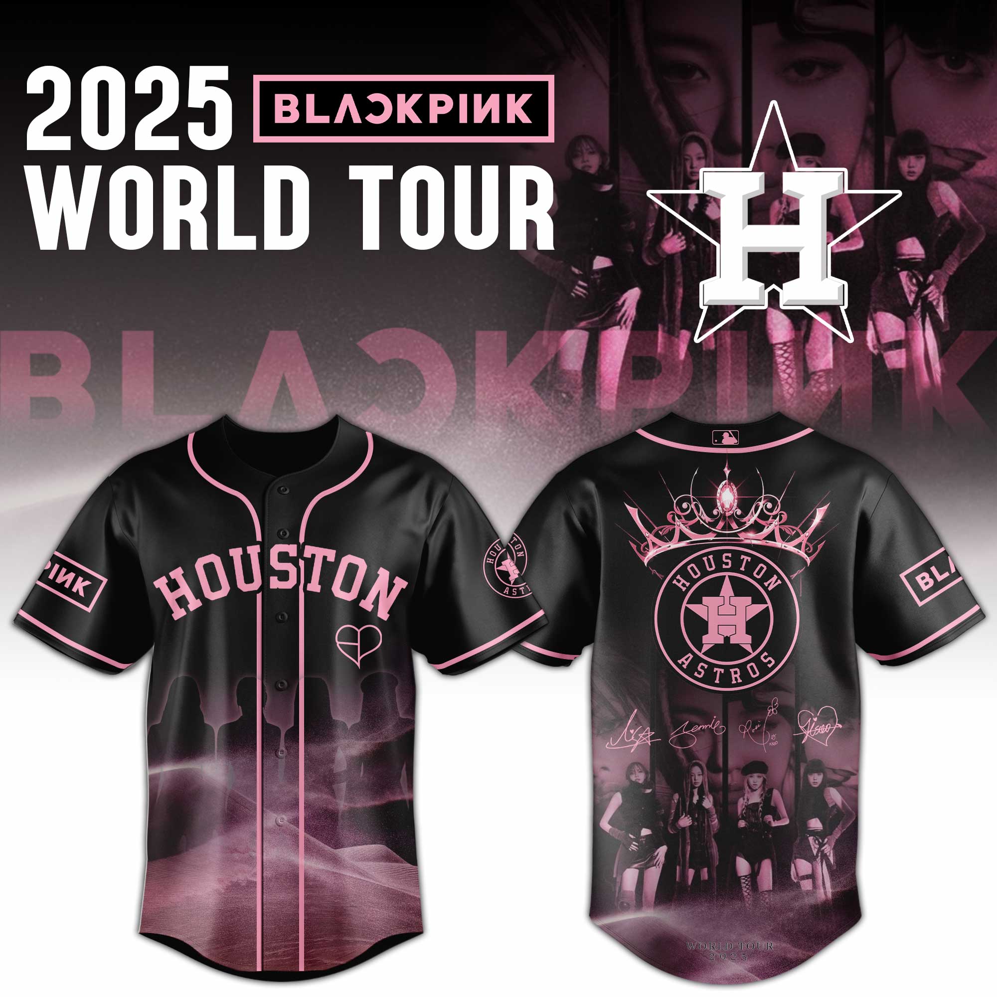 Houston Astros Mlb X Blackpink 2025 World Tour Custom Baseball Jersey