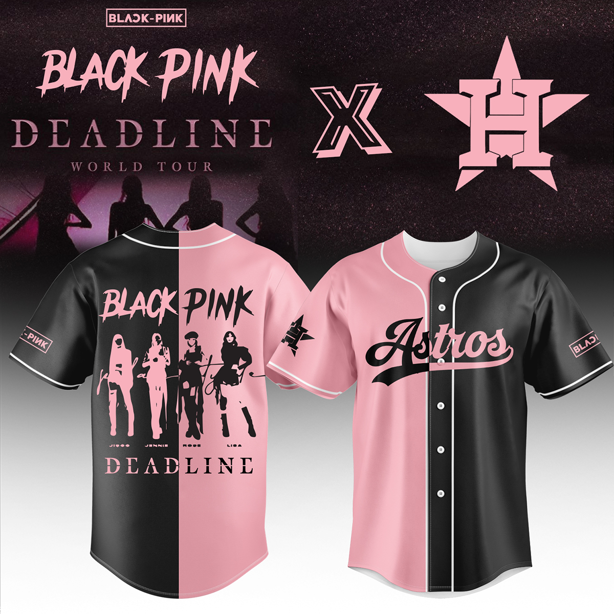 Houston Astros Mlb X Blackpink Custom Baseball Jersey