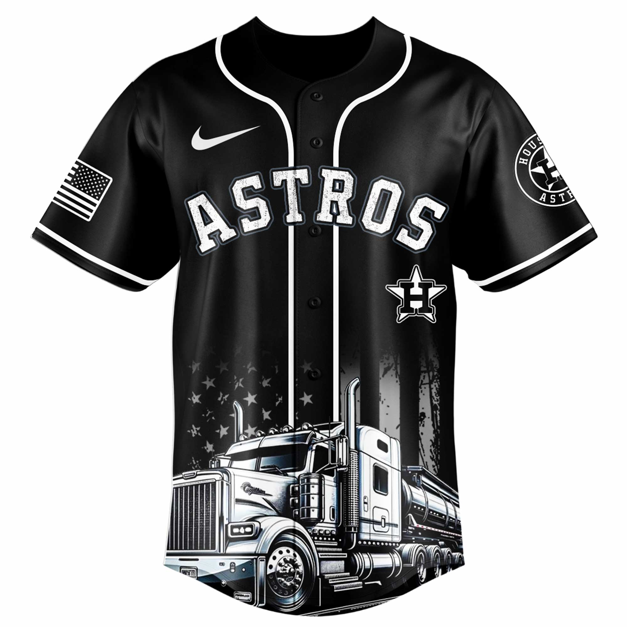 Alternative view of Houston Astros Mlb X Nation Truck Driver Appreciation Week Limited Edition Custom Baseball Jersey 2025