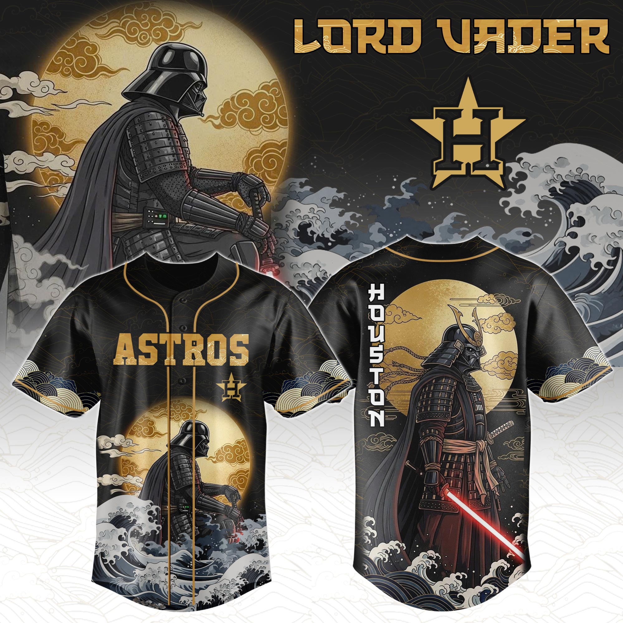 Houston Astros Mlb X Star War Japanese Style Custom Baseball Jersey