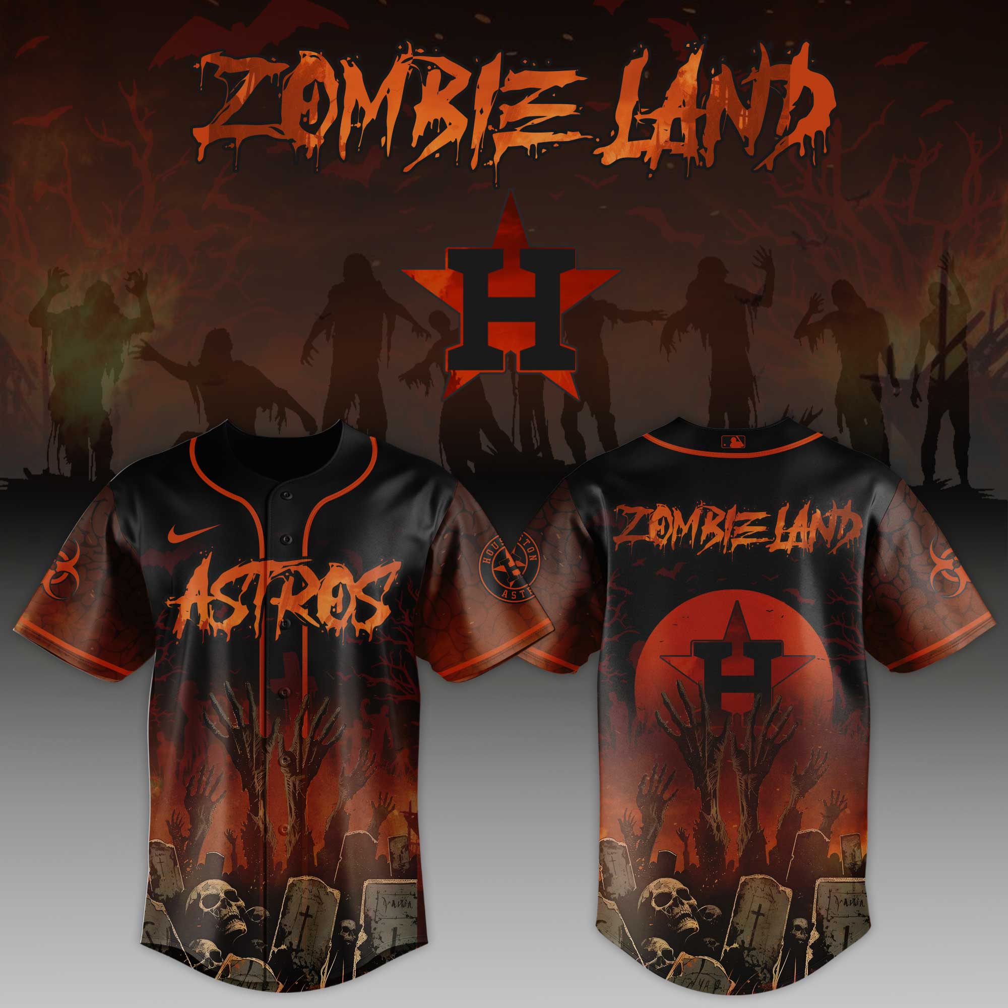 Houston Astros Mlb X Zombieland Custom Baseball Jersey