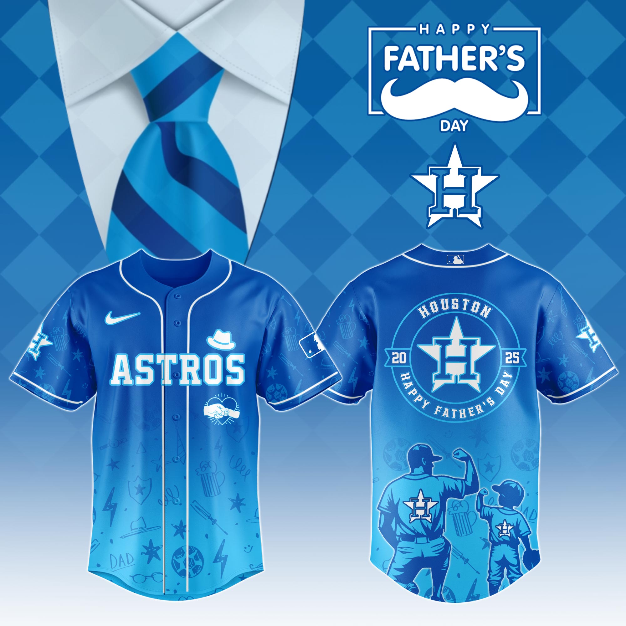 Houston Astros Special Father’s Day Limited Edition Custom Baseball Jersey