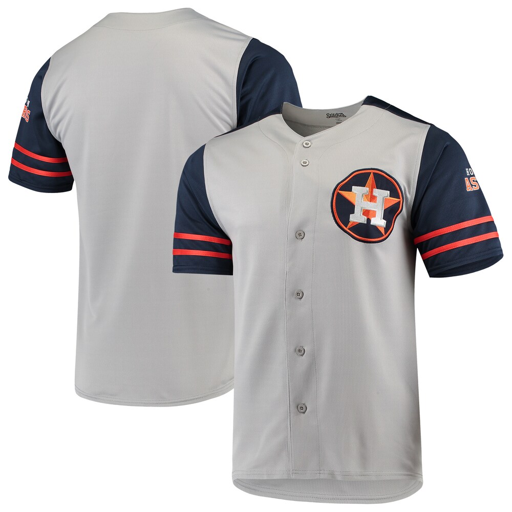 Houston Astros Stitches Button-up Baseball Jersey - Gray/navy