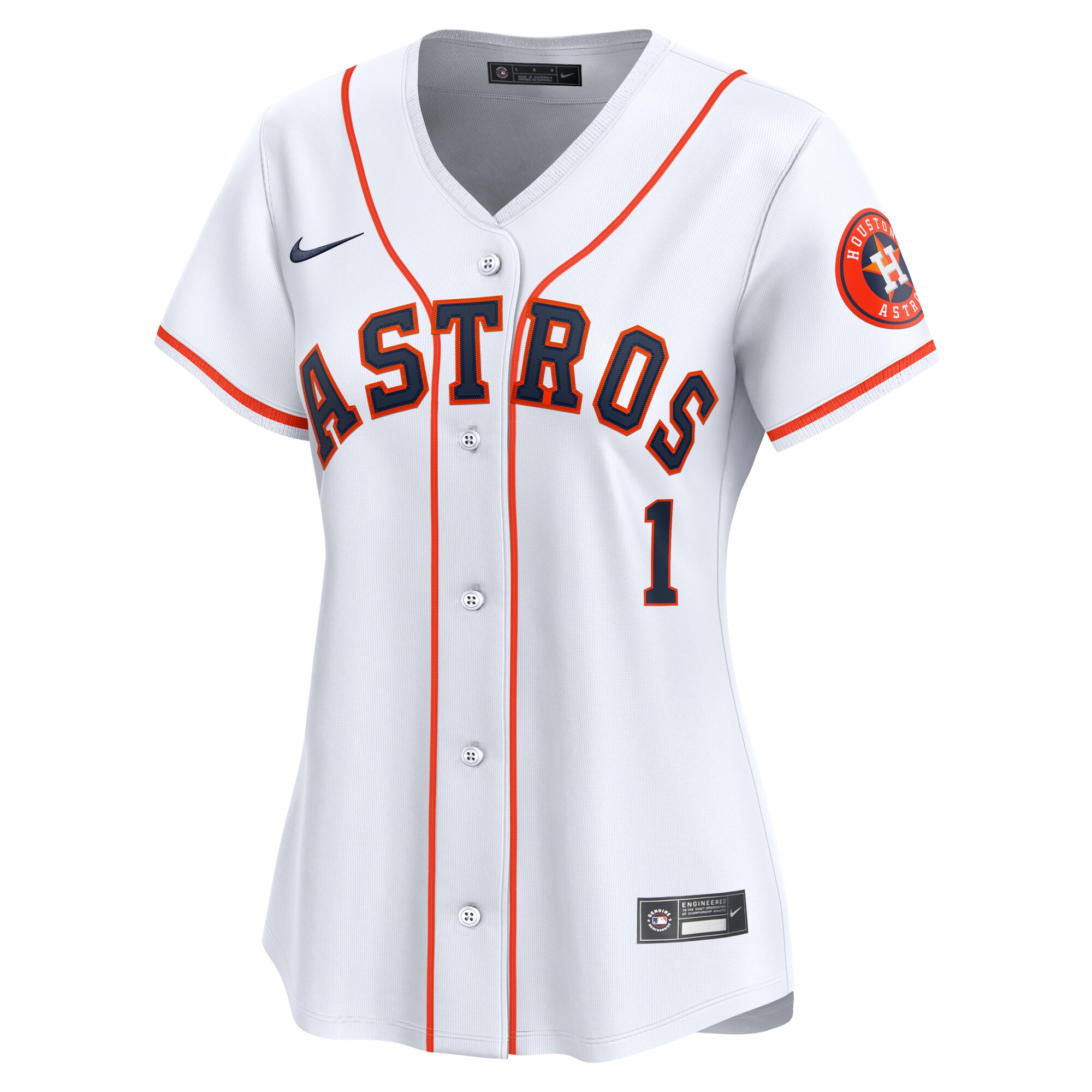 Alternative view of Houston Astros Women's #1 Mom Home Limited Baseball Jersey - White