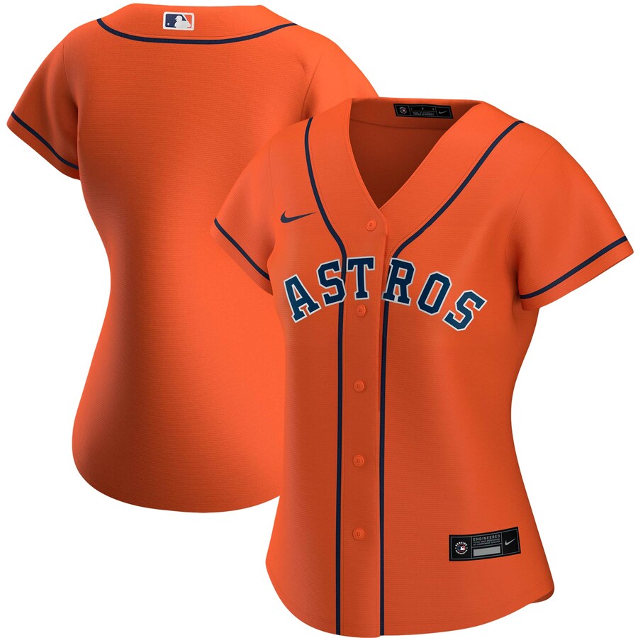 Houston Astros Women's Alternate 2020 Replica Team Baseball Jersey ÃƒÂ¢Ã¢â€šÂ¬Ã¢â‚¬Å“ Orange