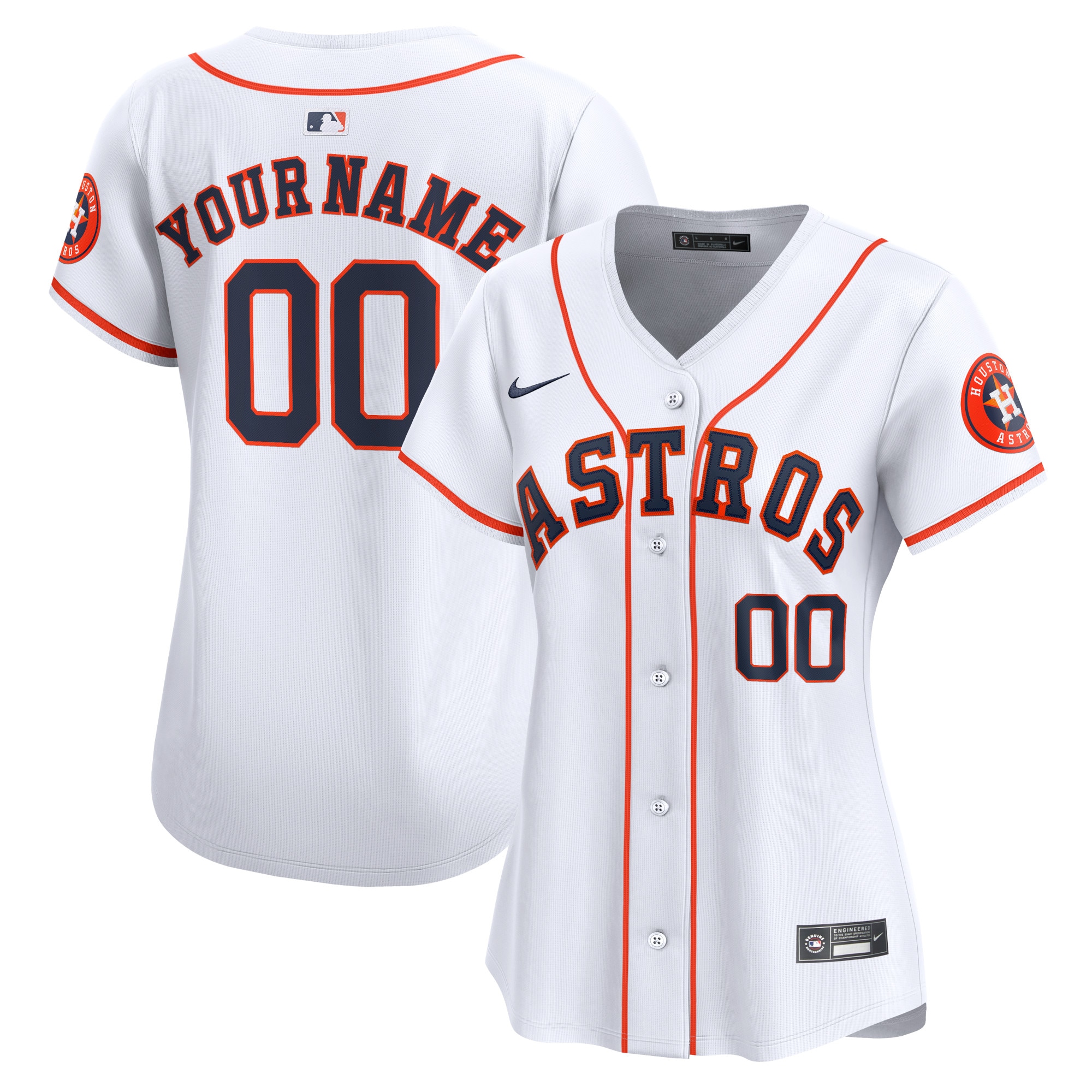 Houston Astros Women's Home Limited Custom Baseball Jersey - White