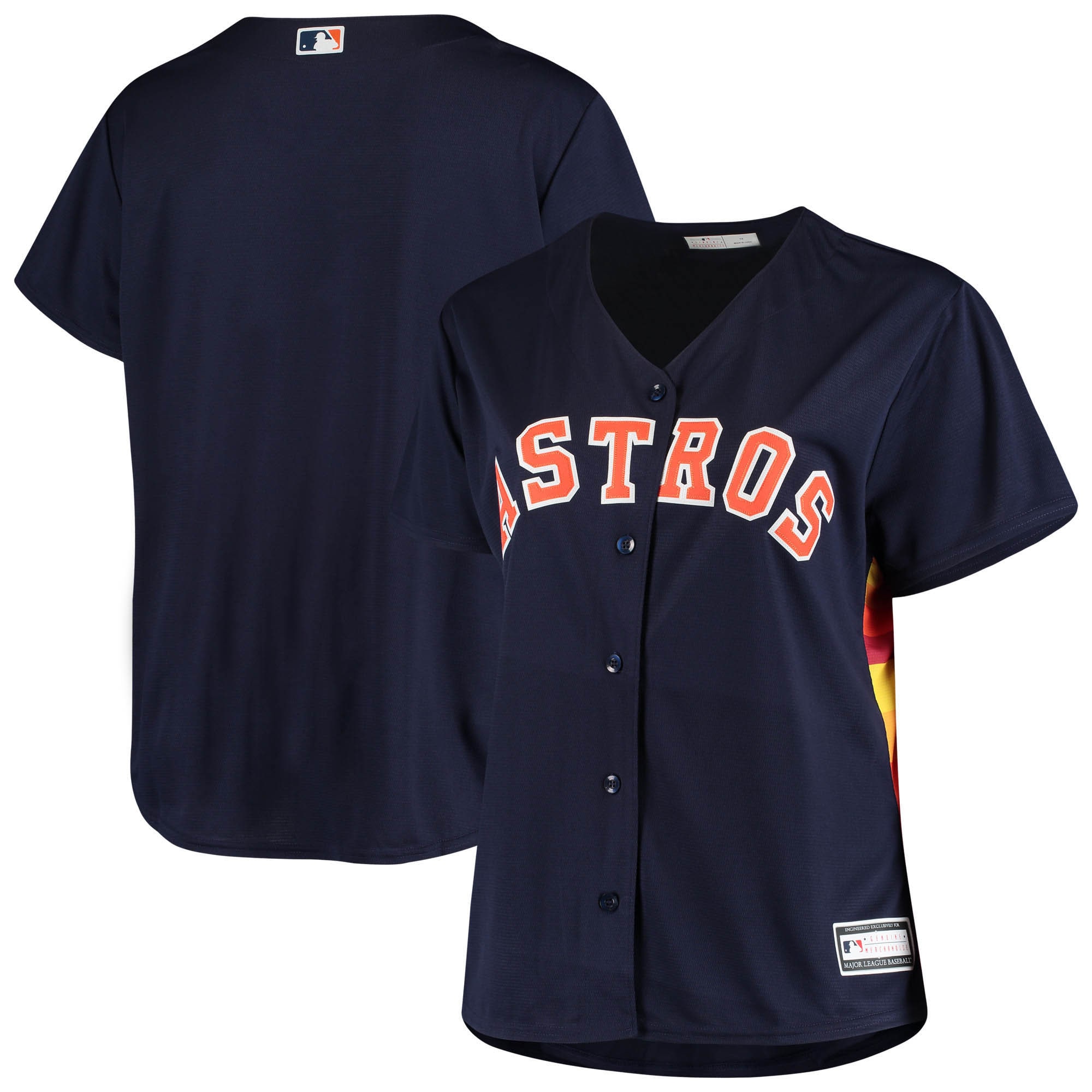 Houston Astros Women's Plus Size Sanitized Replica Team Baseball Jersey - Navy