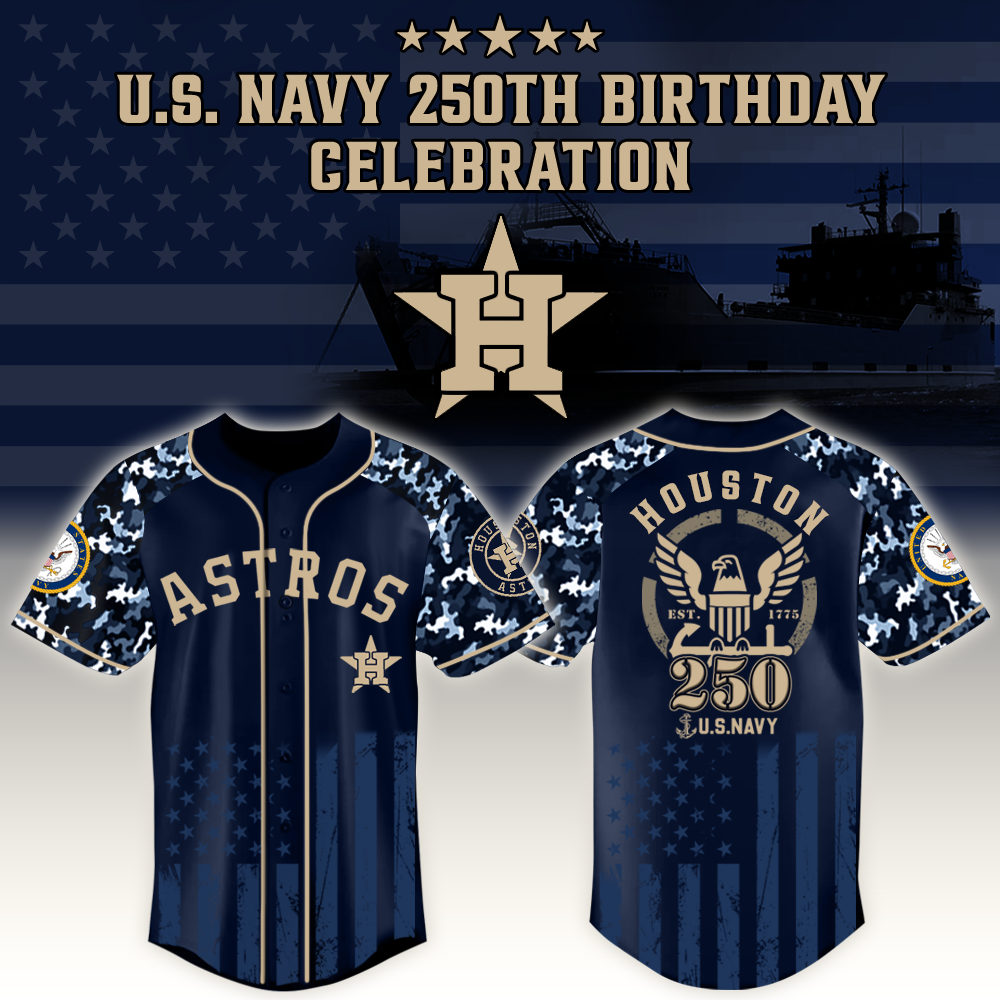 Houston Astros X Mlb Honoring 250 Years Of The U.s. Navy – Mlb Custom Baseball Jersey