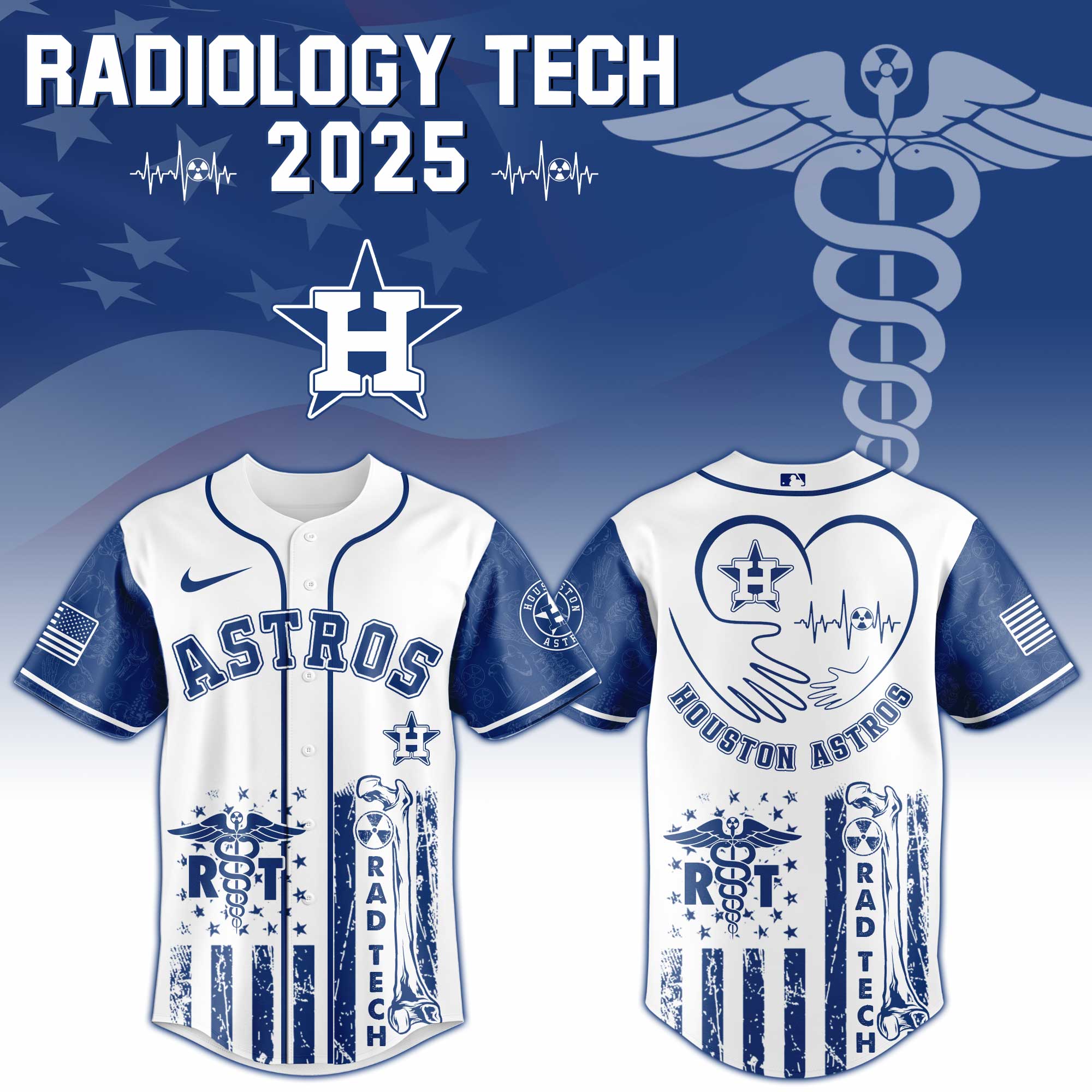 Houston Astros X Radiology Tech Night Exclusive Design Custom Baseball Jersey