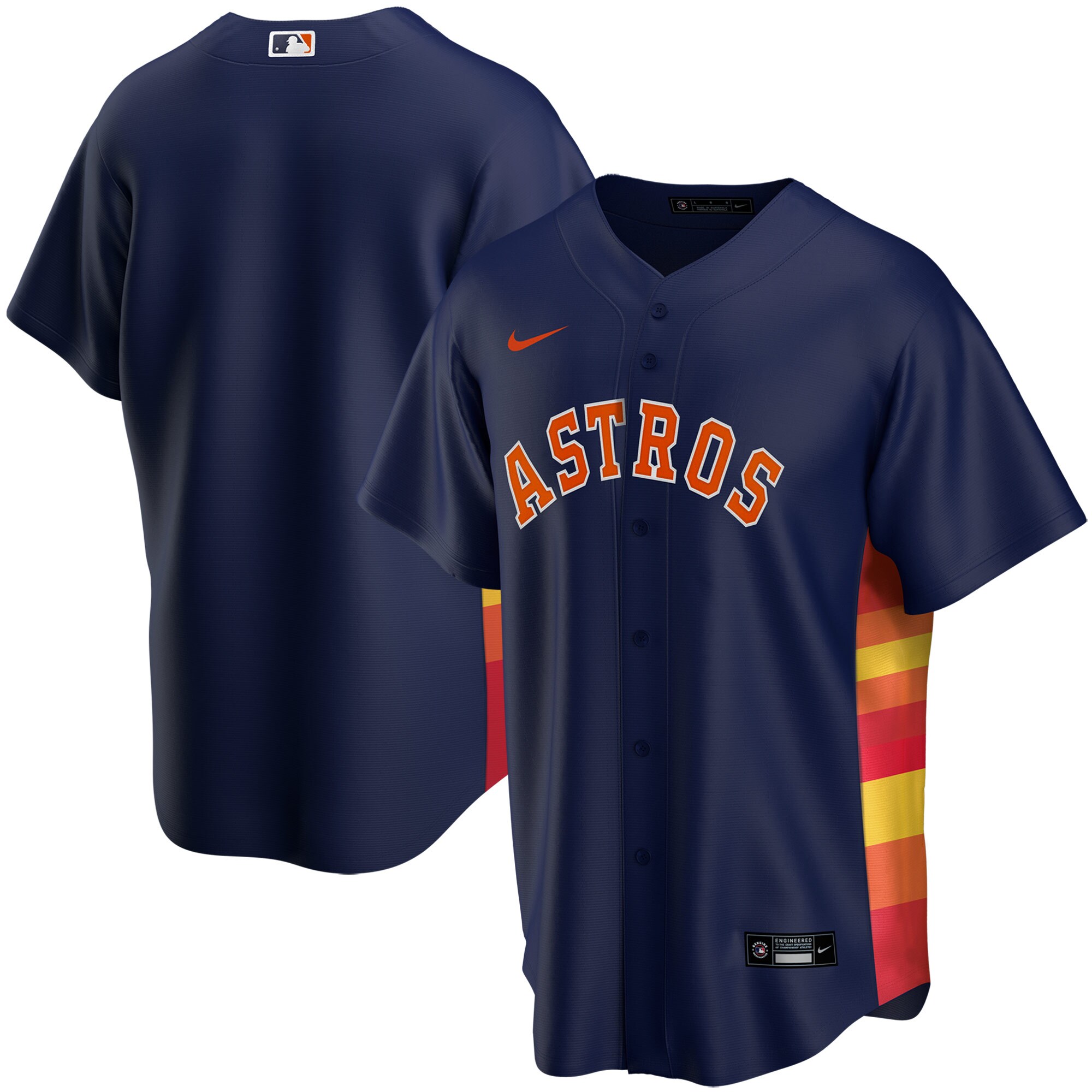 Alternative view of Houston Astros Youth Alternate Replica Team Baseball Jersey - Navy