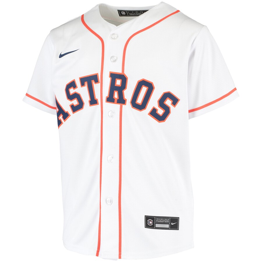 Alternative view of Houston Astros Youth Home 2020 Replica Team Baseball Jersey - White