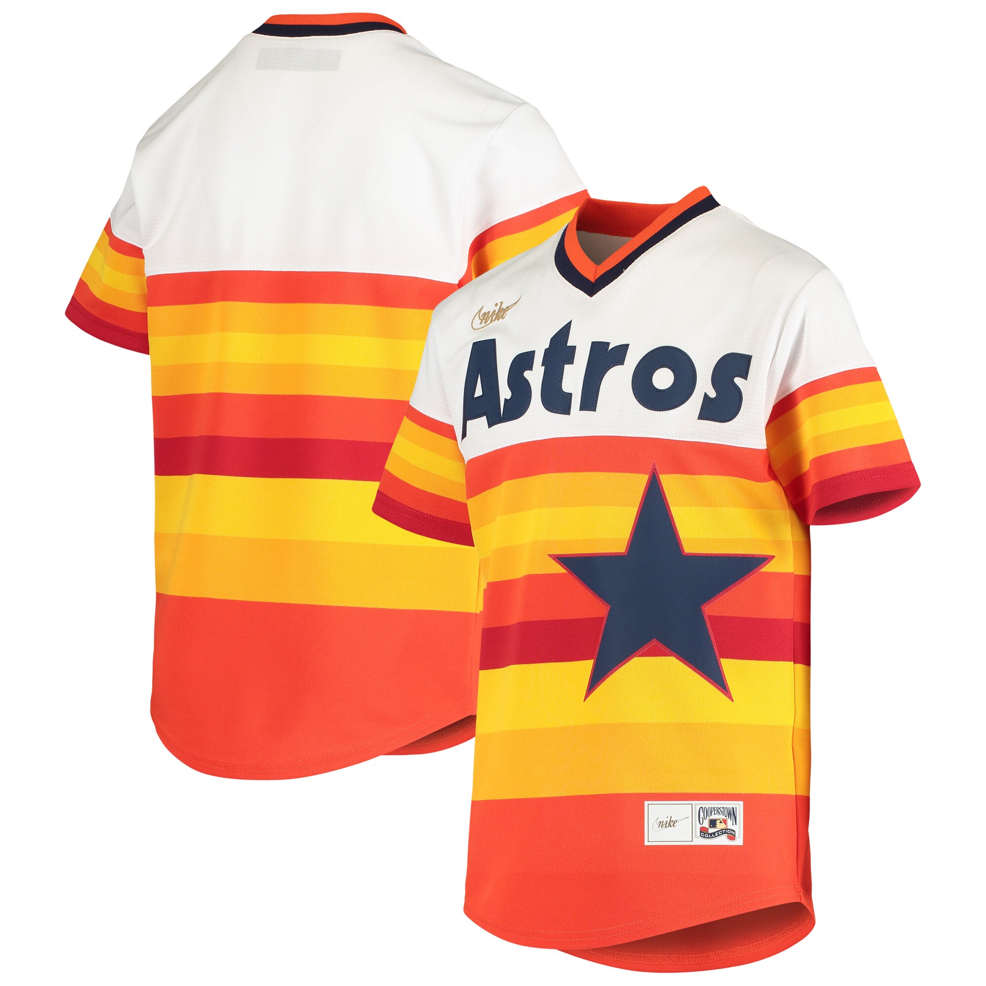 Alternative view of Houston Astros Youth Home Cooperstown Collection Team Baseball Jersey – White