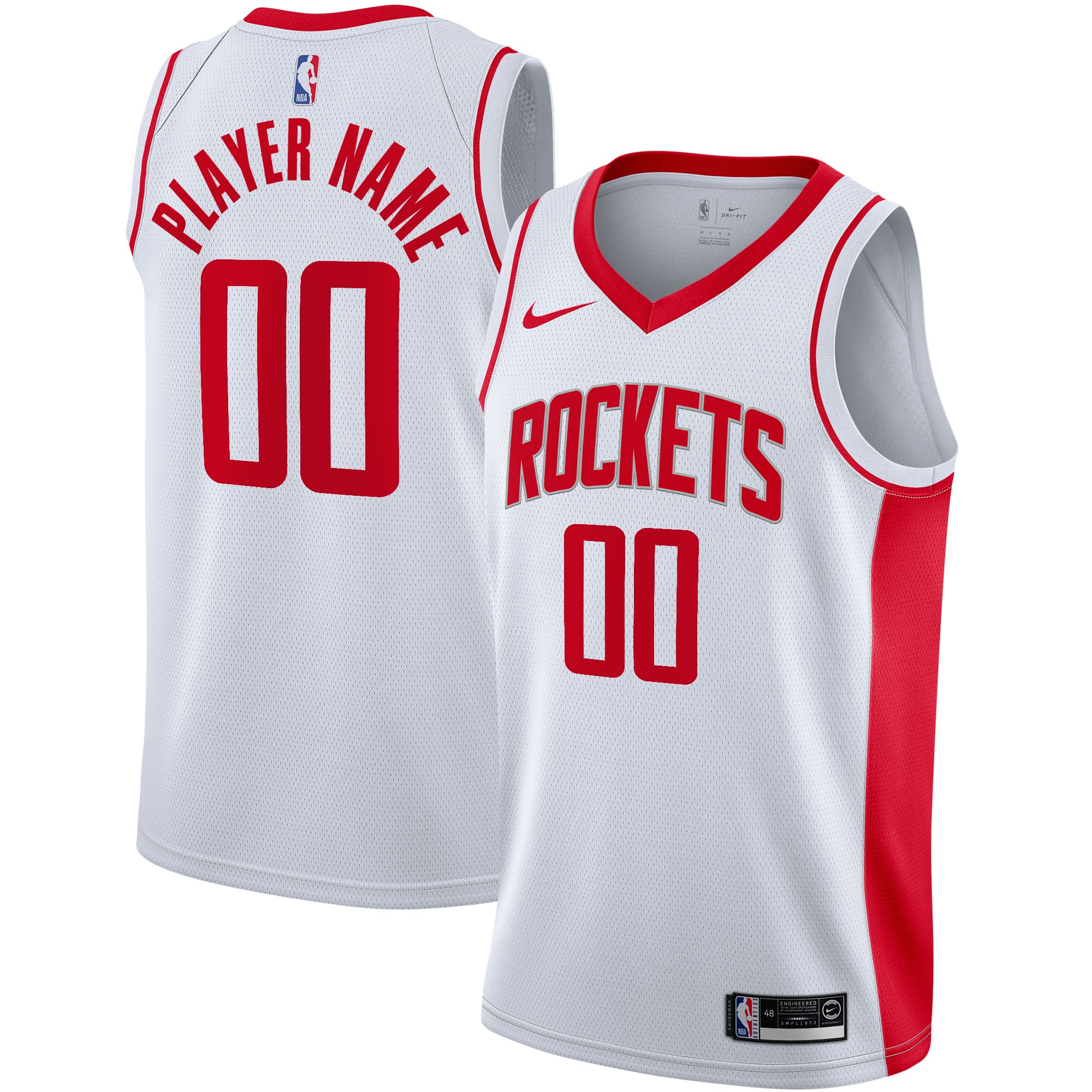 Houston Rockets 2020/21 Swingman Custom Basketball Jersey - Association Edition - White