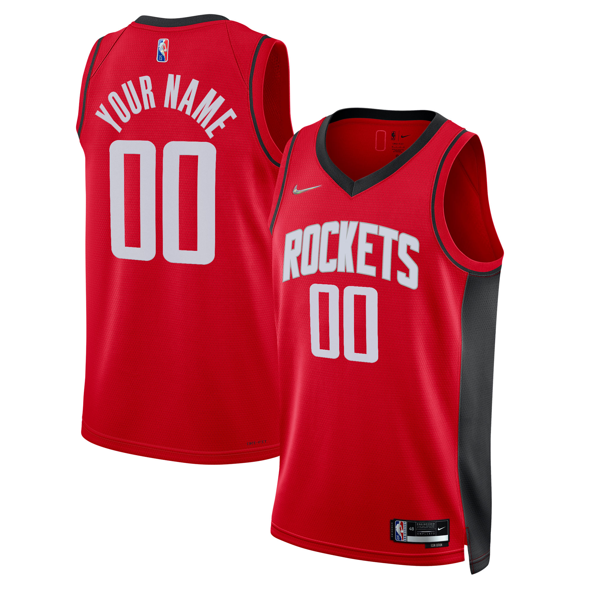 Houston Rockets 2021/22 Diamond Swingman Custom Basketball Jersey - Icon Edition - Red
