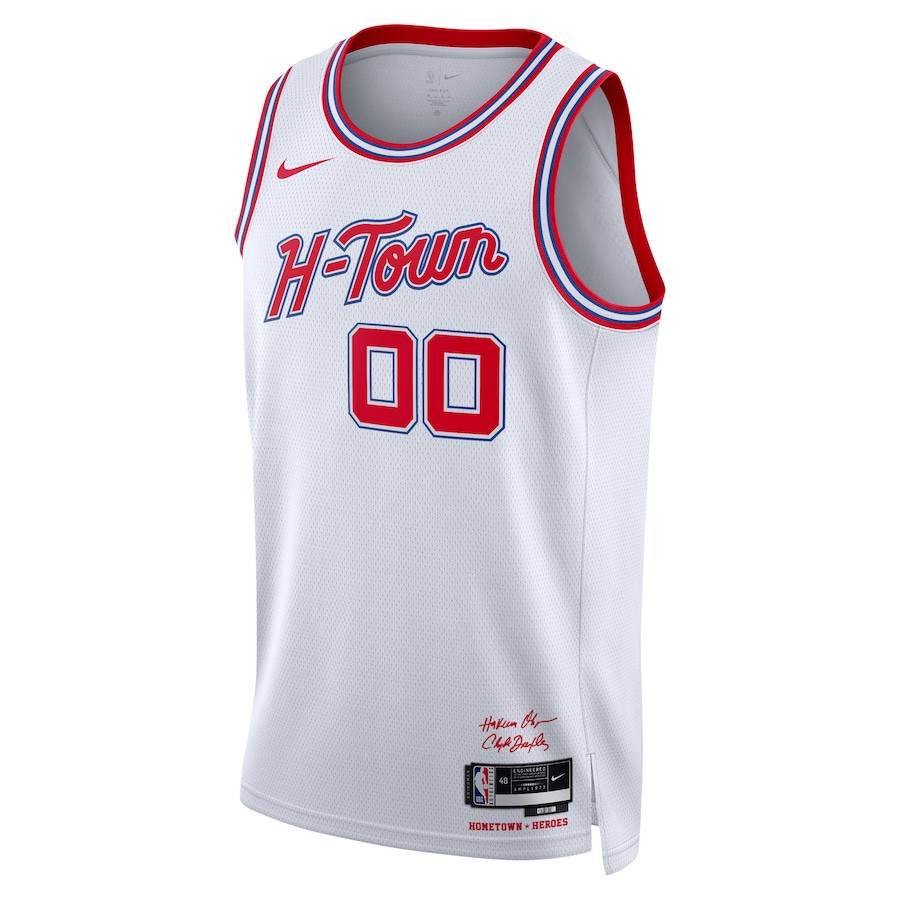Alternative view of Houston Rockets 2023/24 City Edition Swingman Custom Basketball Jersey - White - JS935 