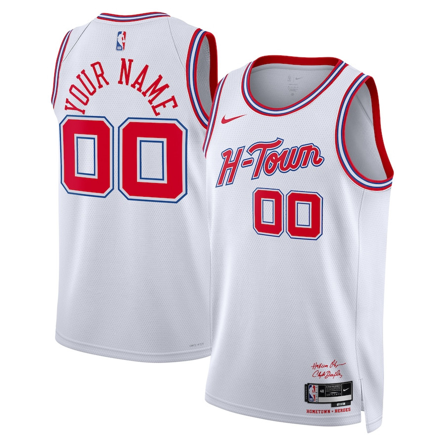 Houston Rockets 2023/24 City Edition Swingman Custom Basketball Jersey - White - JS935 