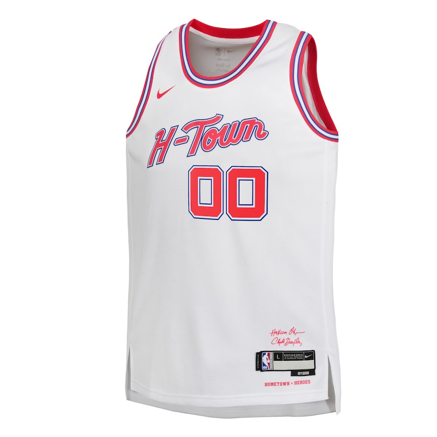 Alternative view of Houston Rockets 2023/24 City Edition Swingman Custom YOUTH Basketball Jersey - White - JS862 