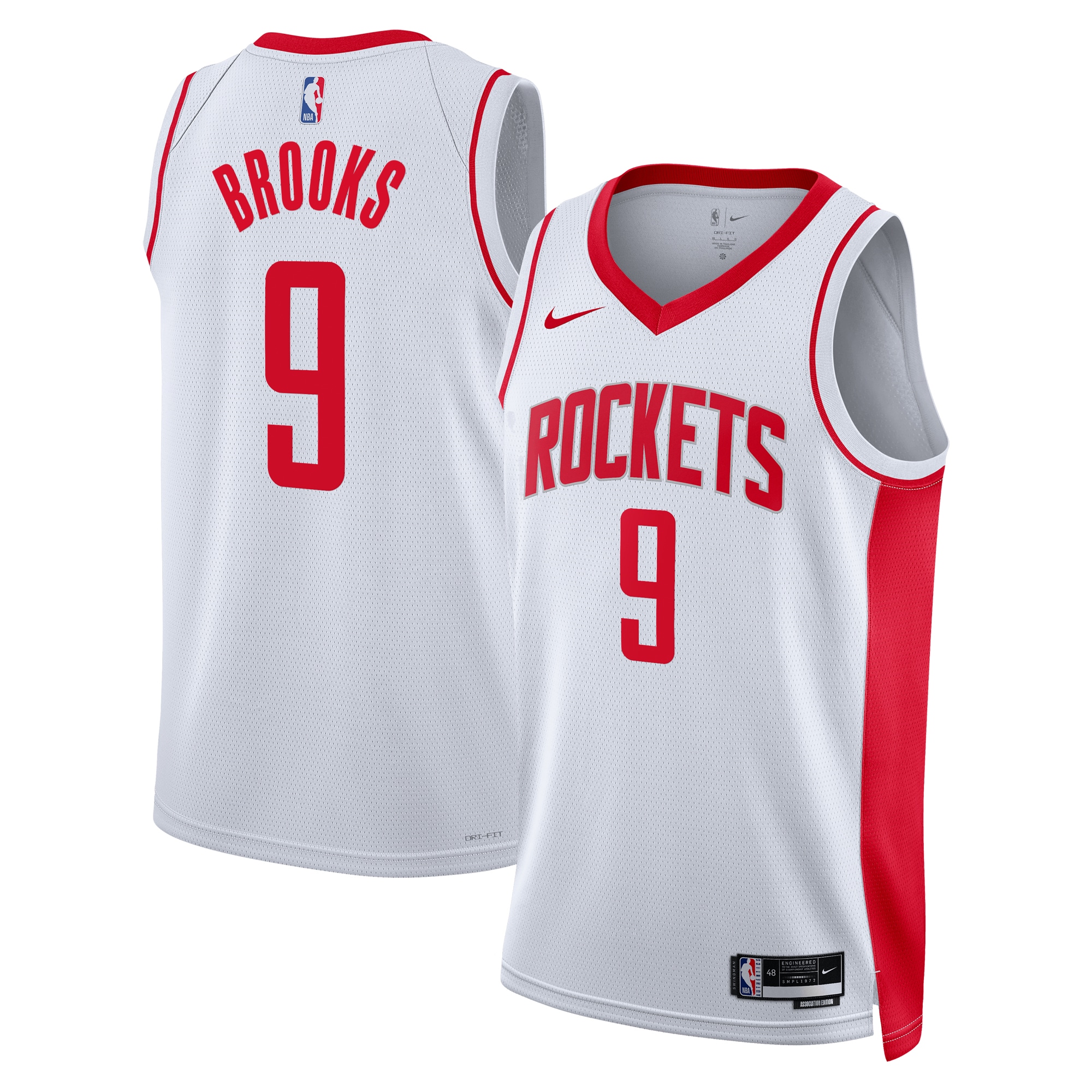 Houston Rockets Association Edition Swingman Basketball Jersey - White - Dillon Brooks - Unisex - JS448 