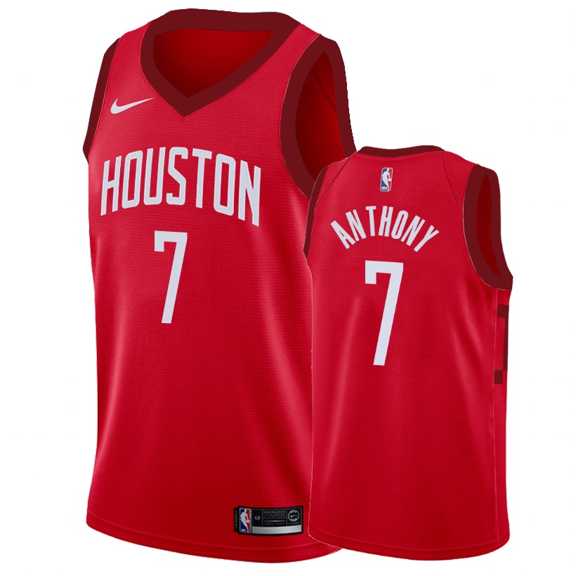 Houston Rockets Carmelo Anthony #7 Red Earned Edition Basketball Jersey