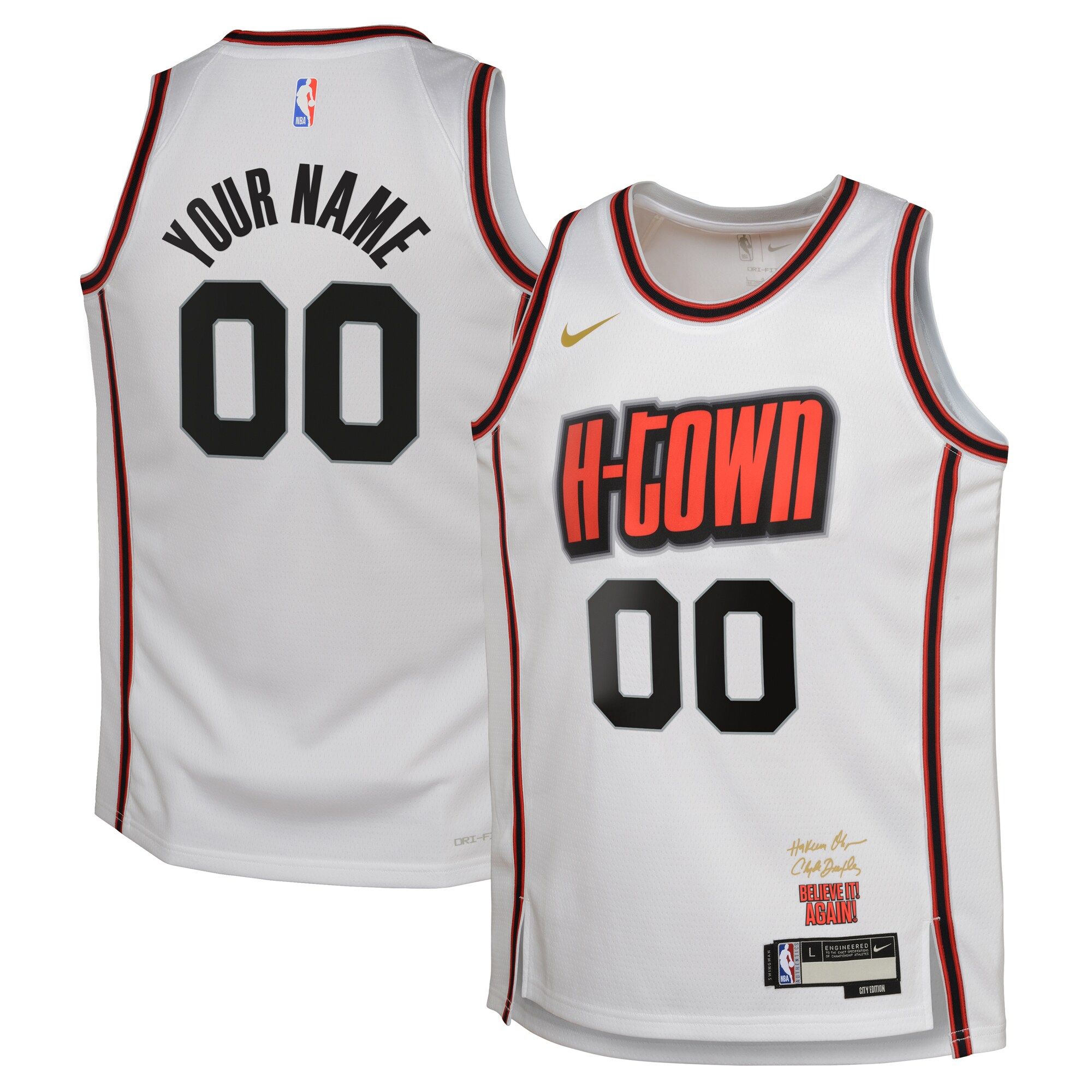 Houston Rockets City Edition Swingman Basketball Jersey 2024 - Custom - Youth - JS901 