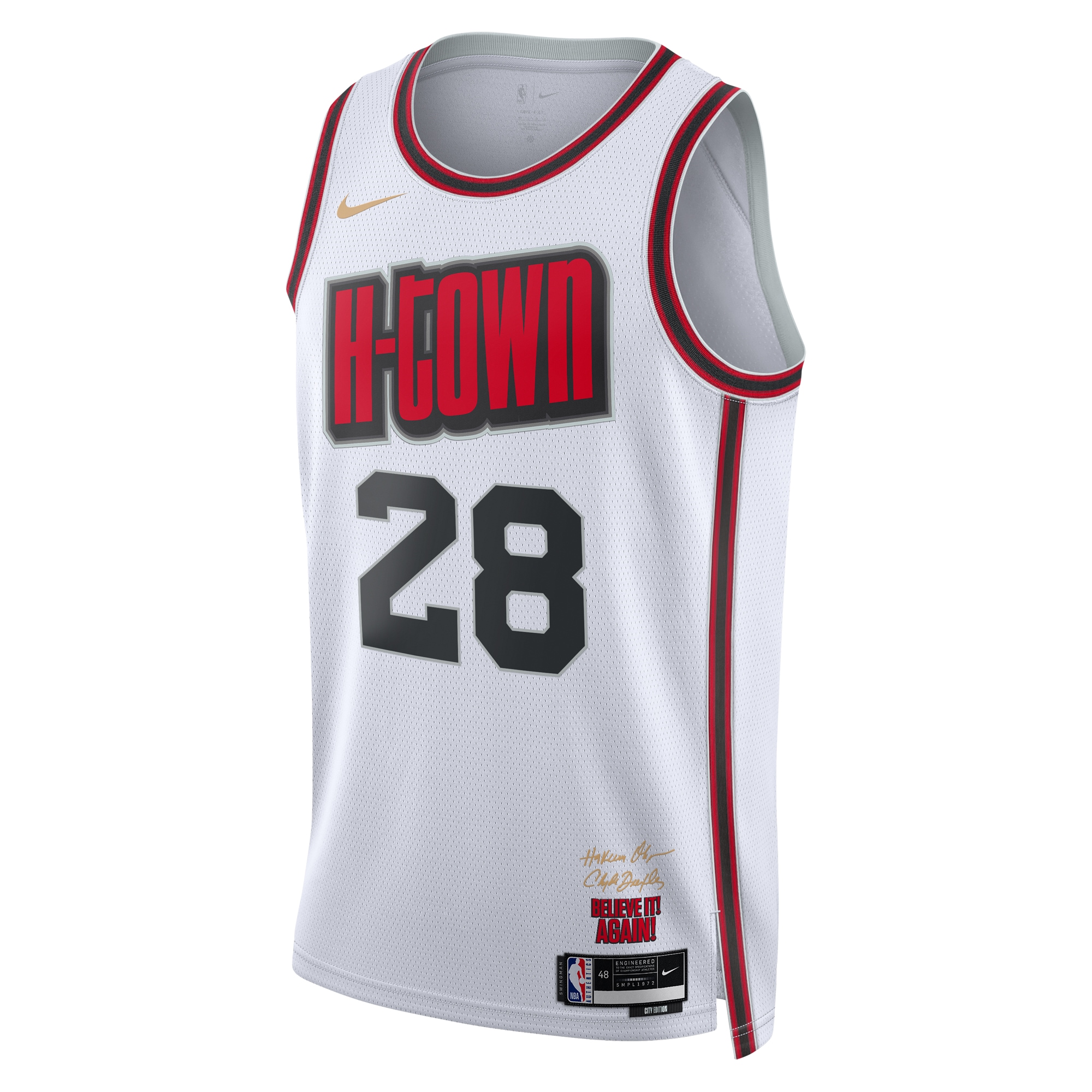 Alternative view of Houston Rockets City Edition Swingman Basketball Jersey 2024 - White - Alperen Sengun - Unisex - JS951 