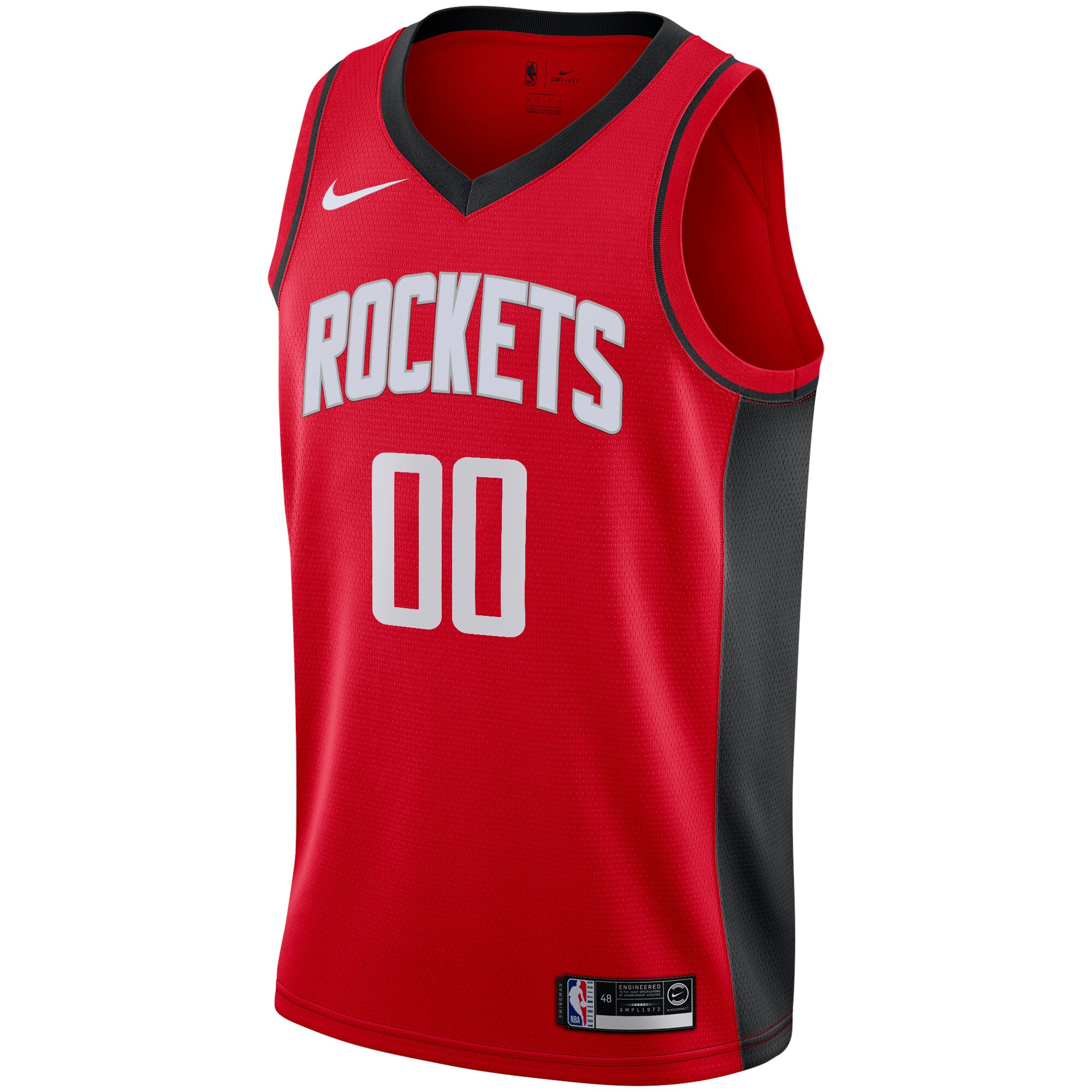 Alternative view of Houston Rockets Custom Swingman Basketball Jersey - Icon Edition - Red