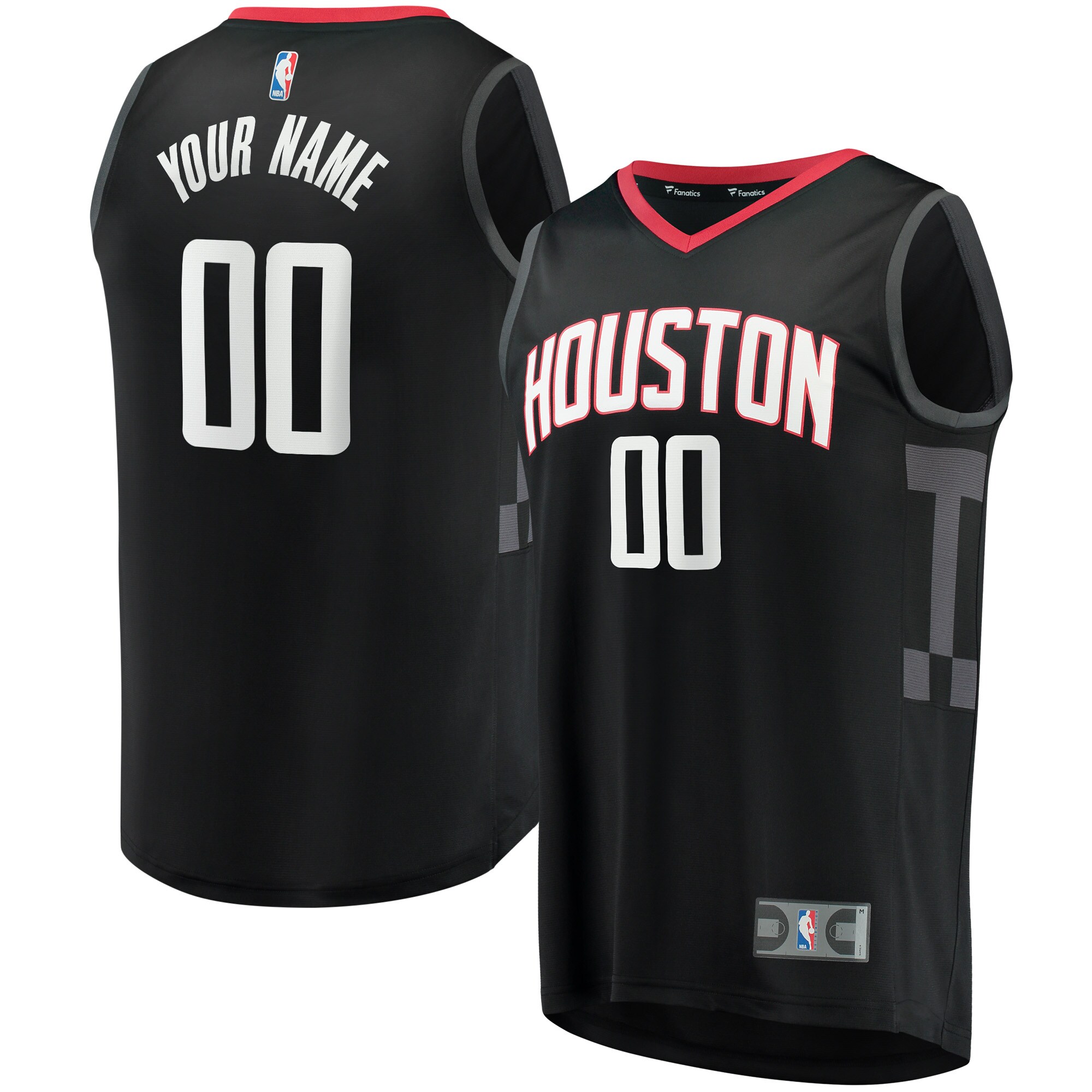 Houston Rockets Fanatics Fast Break Replica Custom Basketball Jersey - Statement Edition - Black